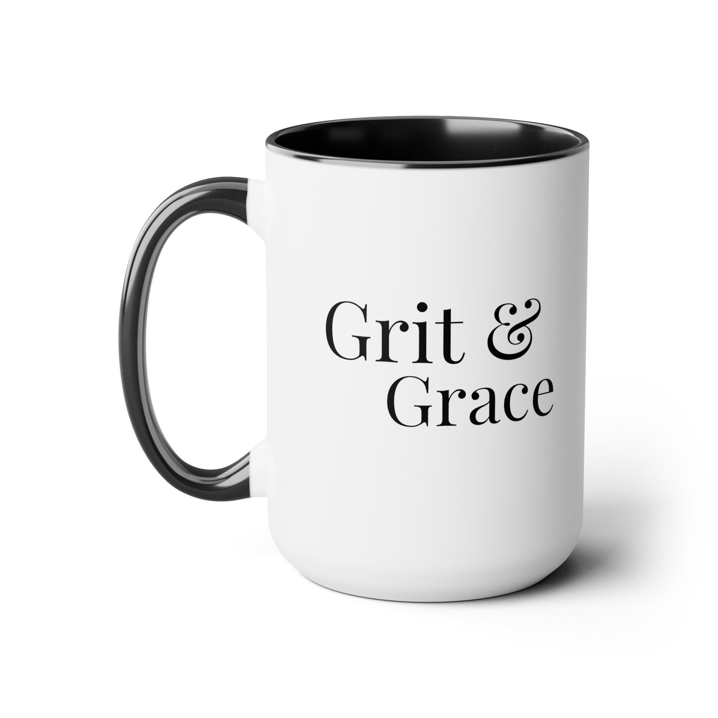 Grit And Grace - 15oz Large Coffee Mugs - Inspirational Coffee Mug, Gift for Women and Men, Persevere Gift, Religious Coffee Mug