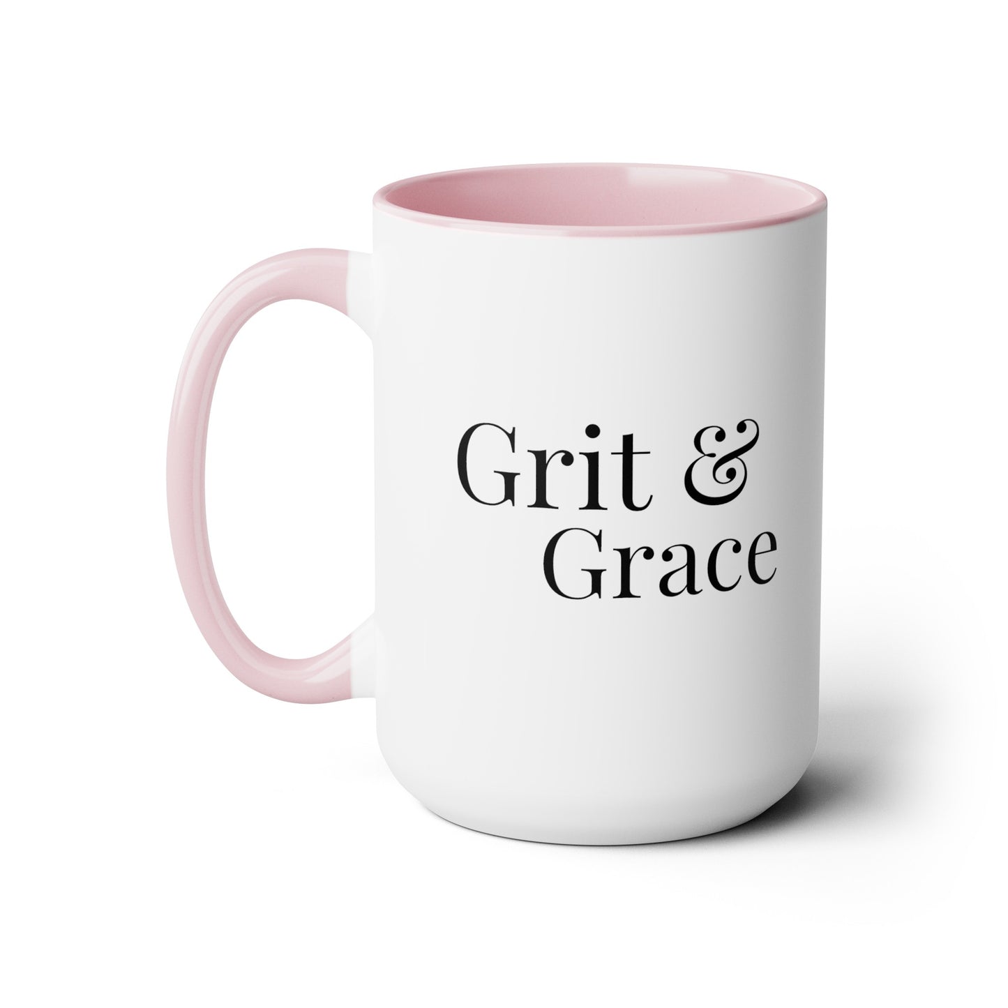 Grit And Grace - 15oz Large Coffee Mugs - Inspirational Coffee Mug, Gift for Women and Men, Persevere Gift, Religious Coffee Mug