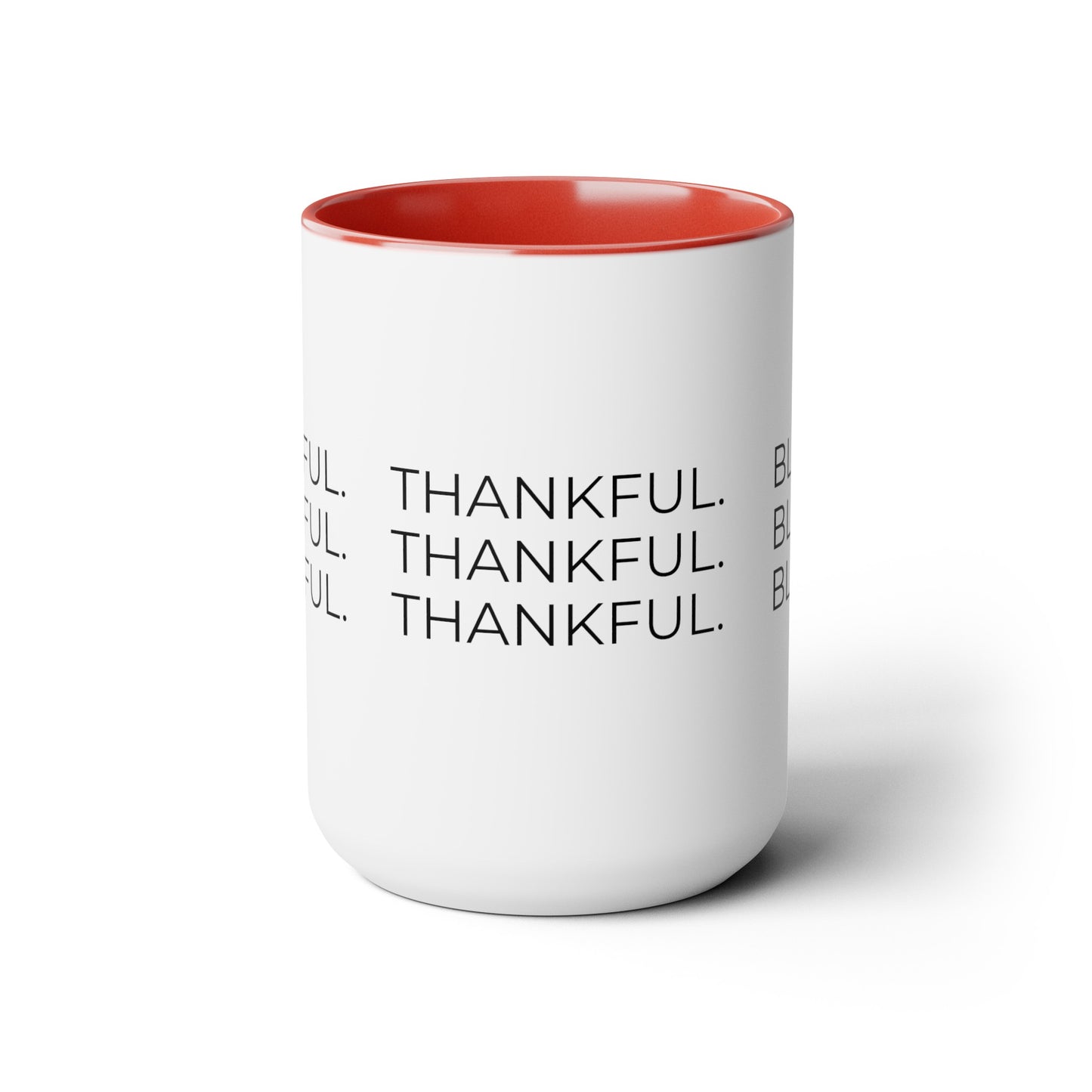 Grateful - Two-Tone XL Coffee Mugs, 15oz Large Mug, Inspirational Coffee Mug, Gift for Women and Men, Gift for Her, Religious Coffee Mug