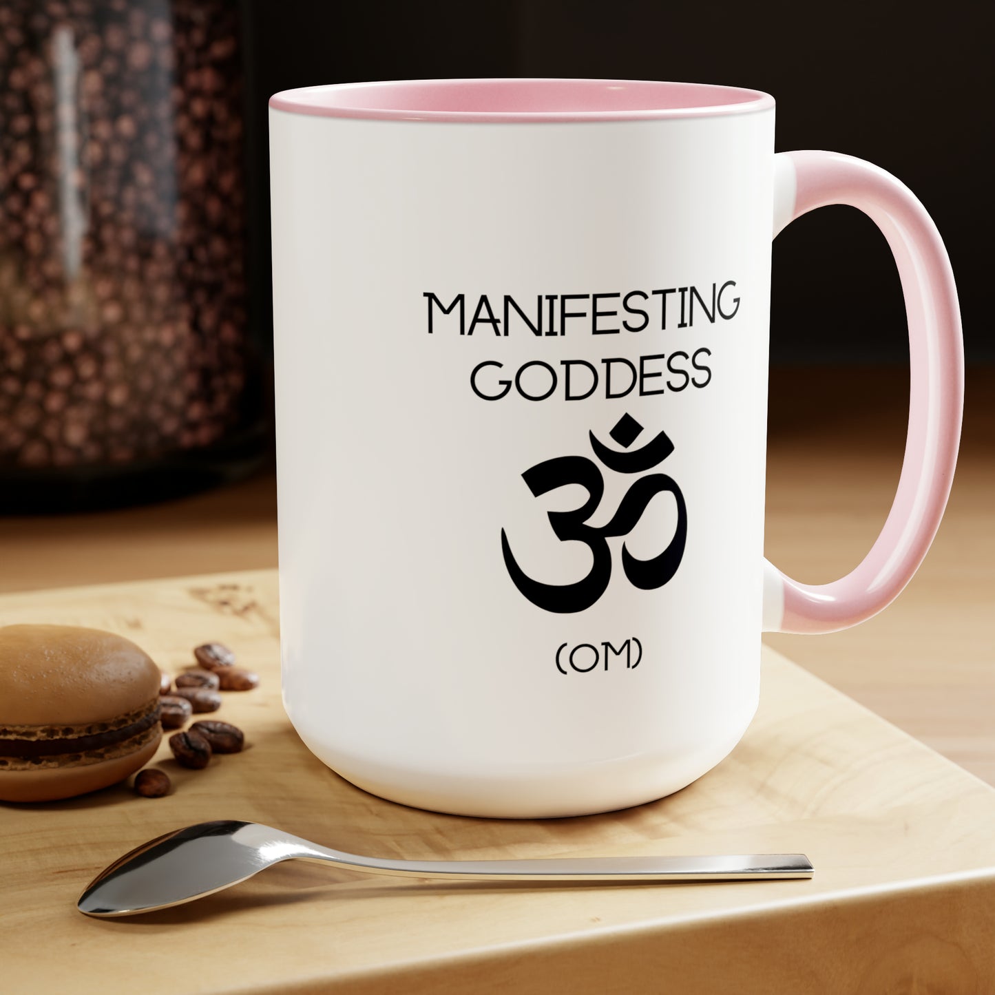 Om Manifesting Goddess - 15oz Large Mugs - Spiritual Coffee Mug, Pink Coffee Mug, Gift for Spiritual Friend, Novelty Coffee Mugs