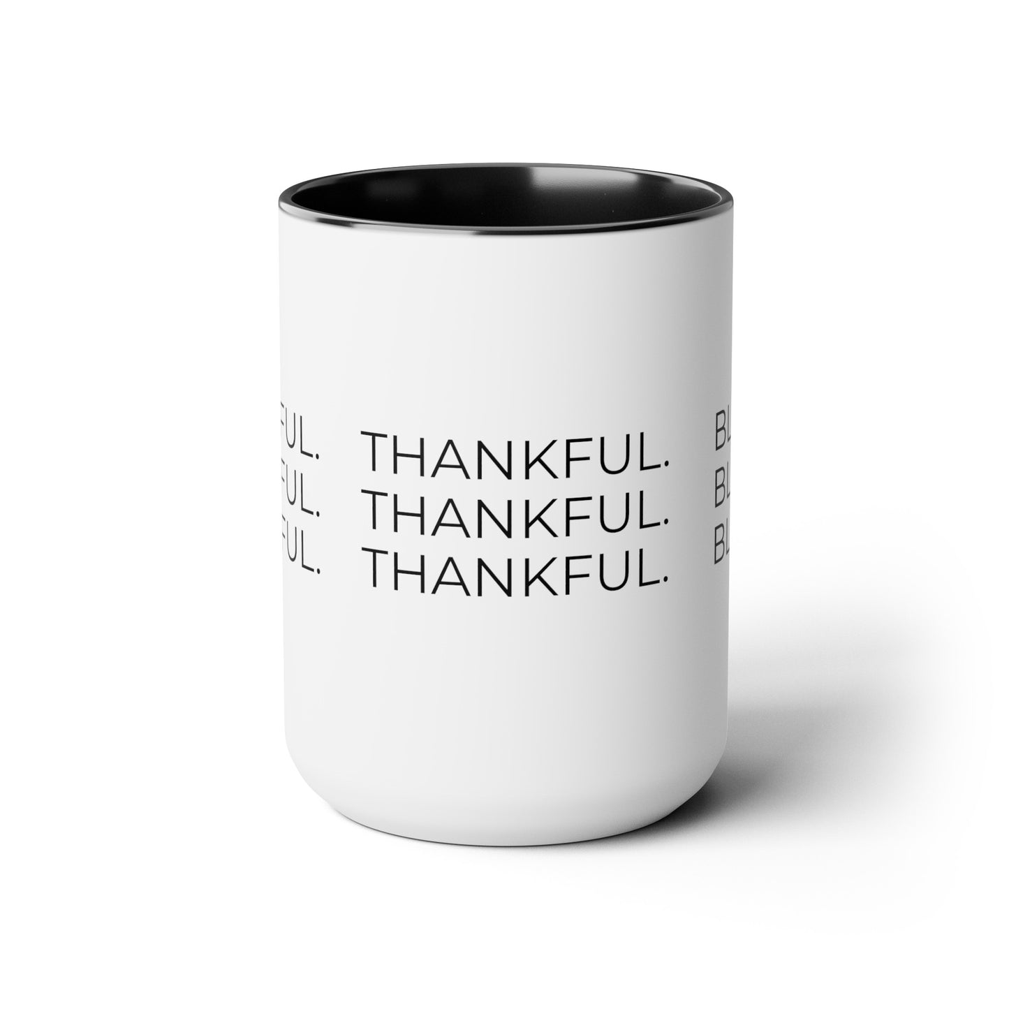 Grateful - Two-Tone XL Coffee Mugs, 15oz Large Mug, Inspirational Coffee Mug, Gift for Women and Men, Gift for Her, Religious Coffee Mug