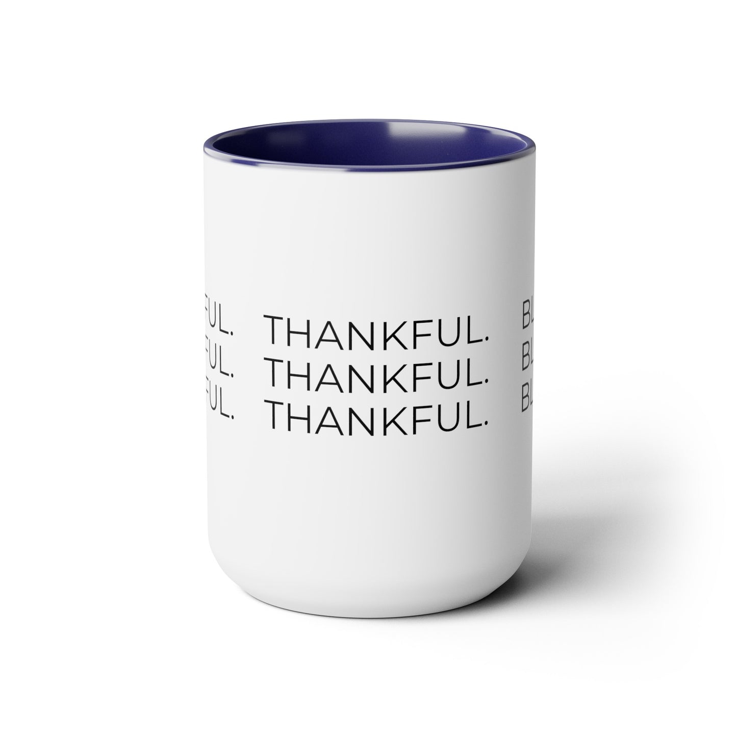 Grateful - Two-Tone XL Coffee Mugs, 15oz Large Mug, Inspirational Coffee Mug, Gift for Women and Men, Gift for Her, Religious Coffee Mug