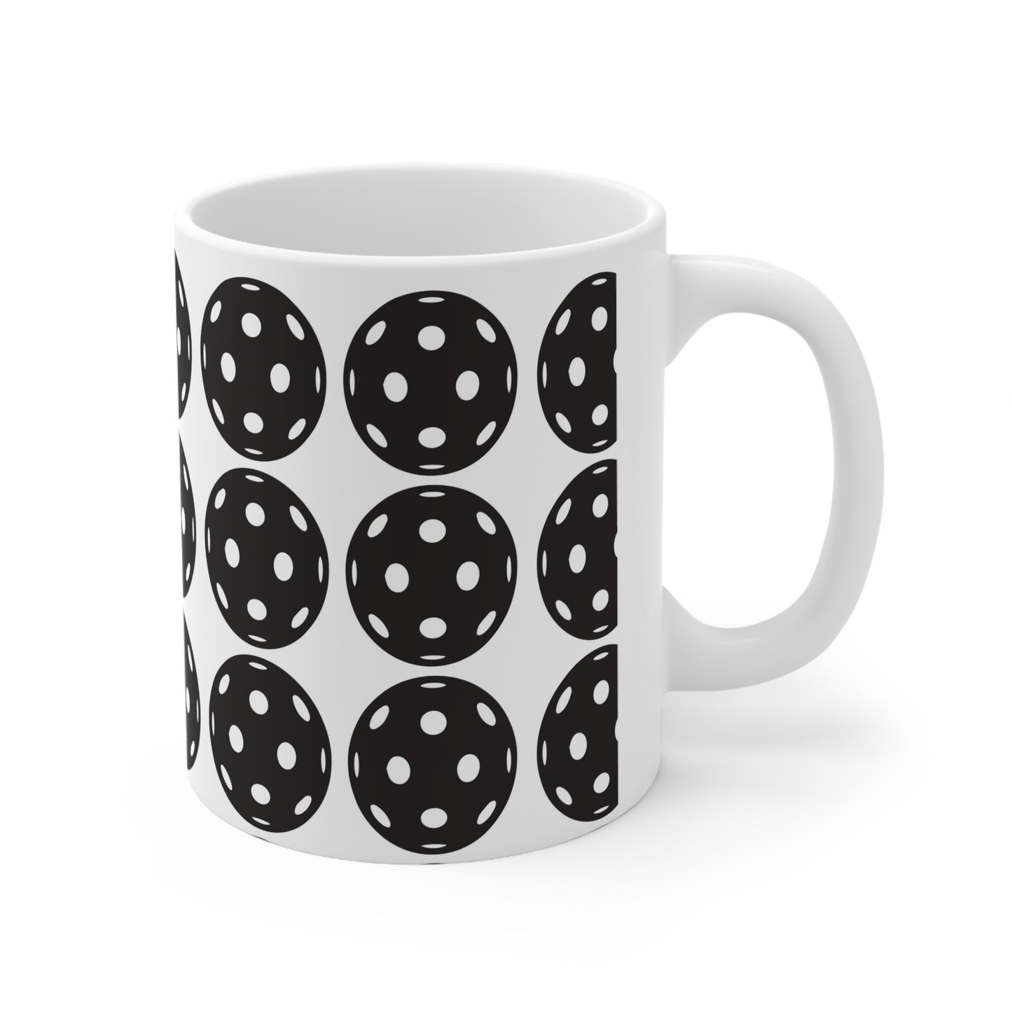 Pickleball Pattern Ceramic Mug, 11oz