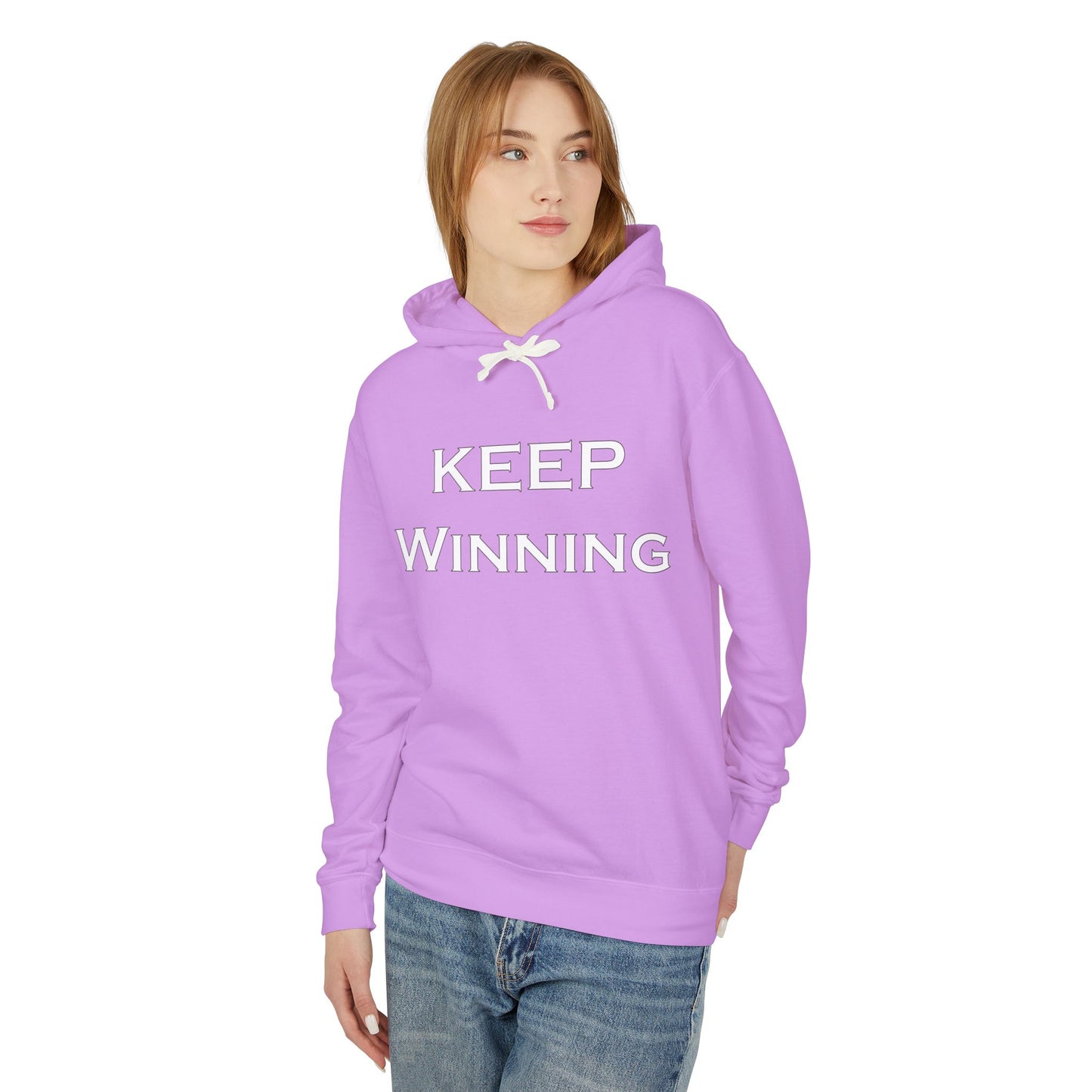 Keep Winning Unisex Lightweight Hooded Sweatshirt – Stay Motivated, Stay Stylish -
