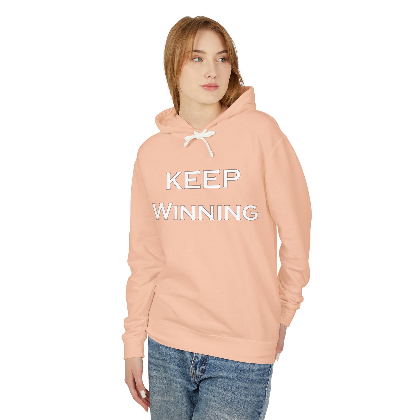 Keep Winning Unisex Lightweight Hooded Sweatshirt – Stay Motivated, Stay Stylish -