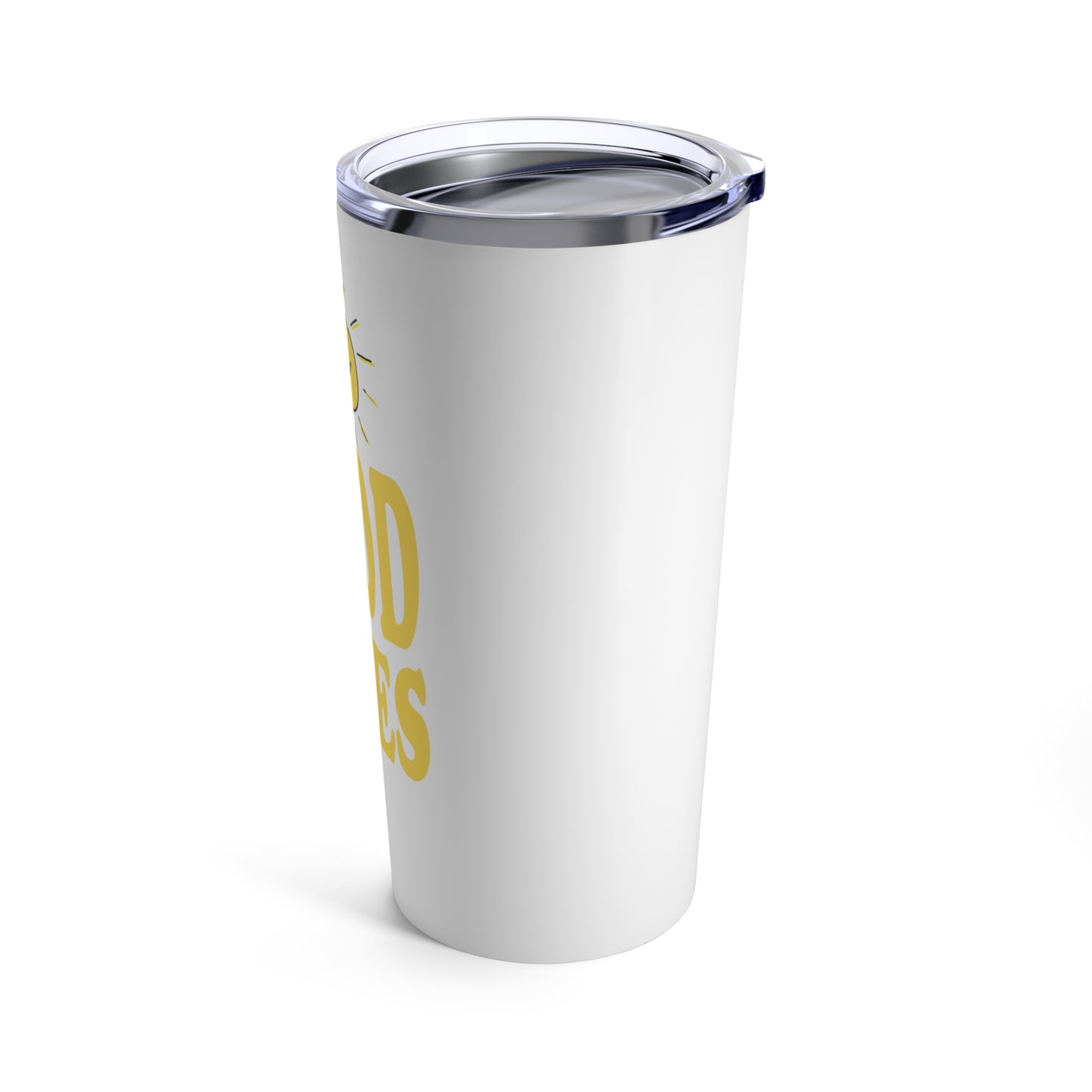 Good Vibes - 20oz Skinny Steel Tumbler with Straw, Positive Vibes Travel Mug, Good Vibes Gift, Shatter Proof Cup of Good Vibes