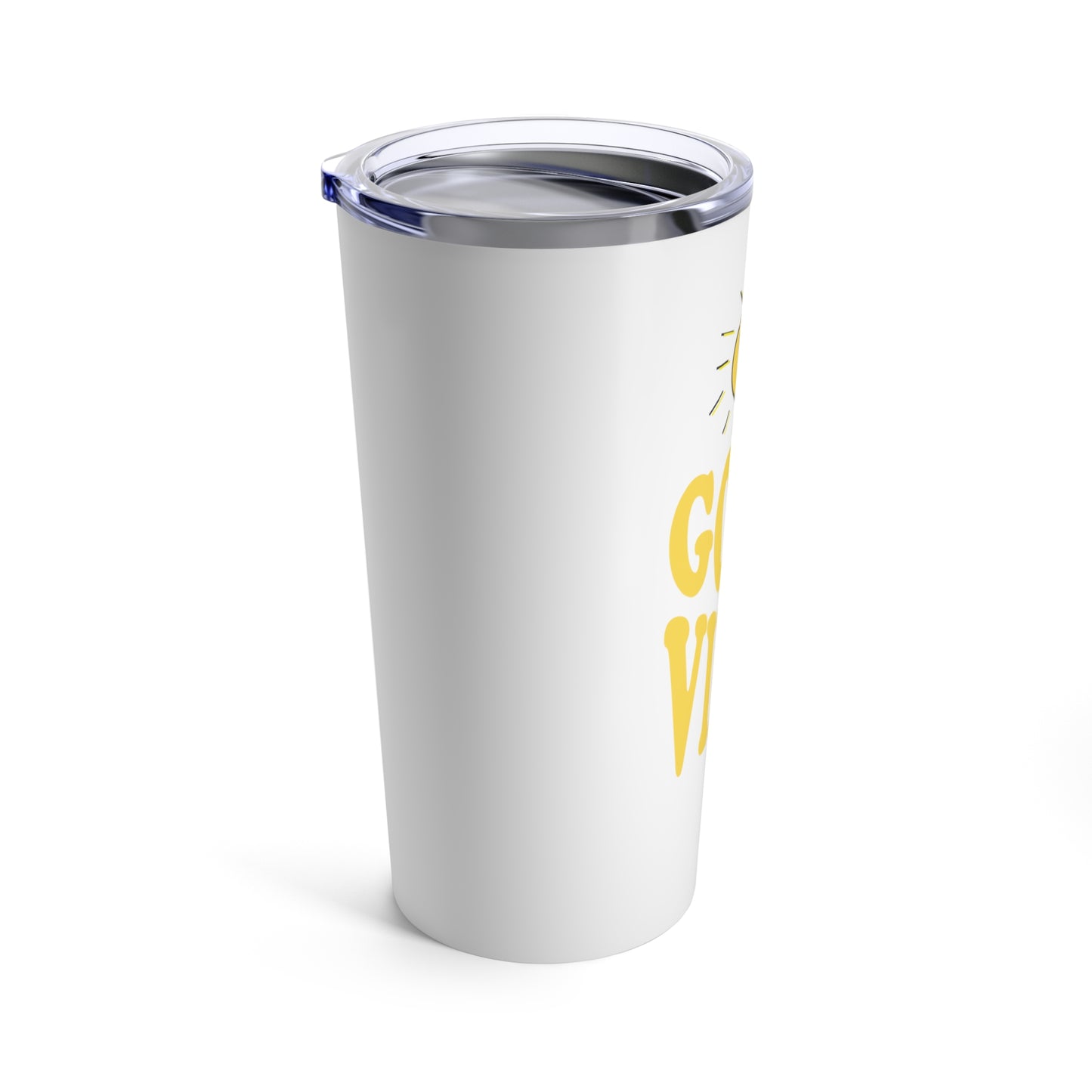 Good Vibes - 20oz Skinny Steel Tumbler with Straw, Positive Vibes Travel Mug, Good Vibes Gift, Shatter Proof Cup of Good Vibes