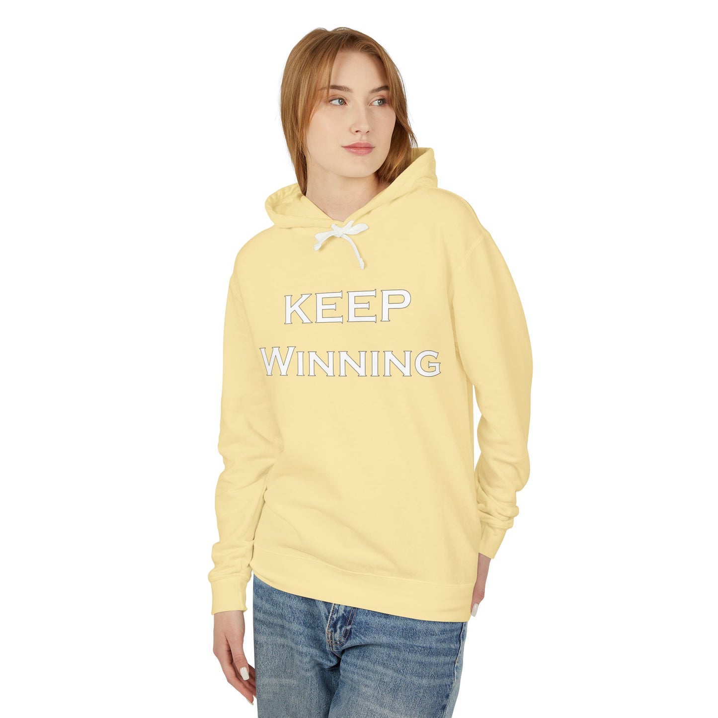 Keep Winning Unisex Lightweight Hooded Sweatshirt – Stay Motivated, Stay Stylish -