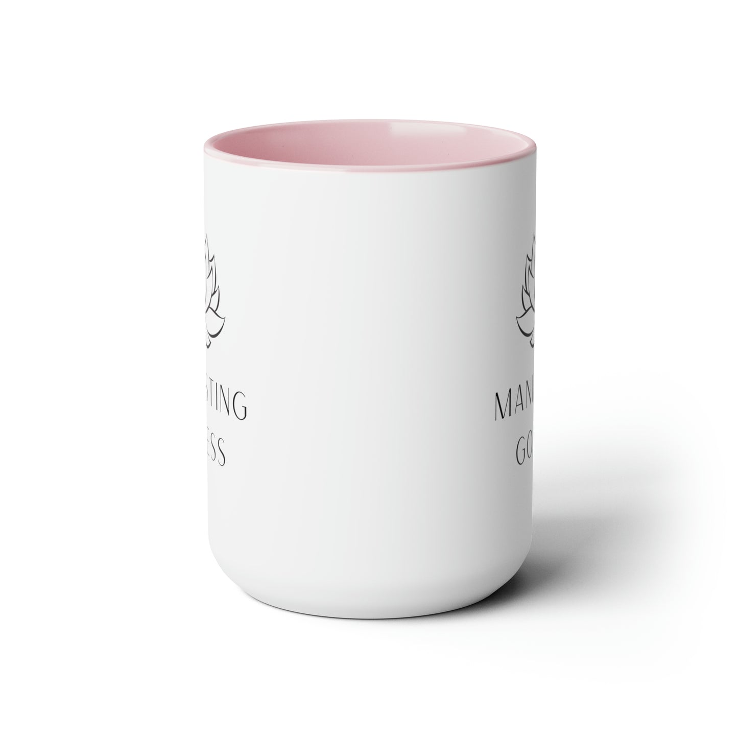 Lotus Flower Manifesting Goddess - 15oz Large Mugs - Spiritual Coffee Mug, Pink Coffee Mug, Gift for Spiritual Friend, Novelty Coffee Mugs