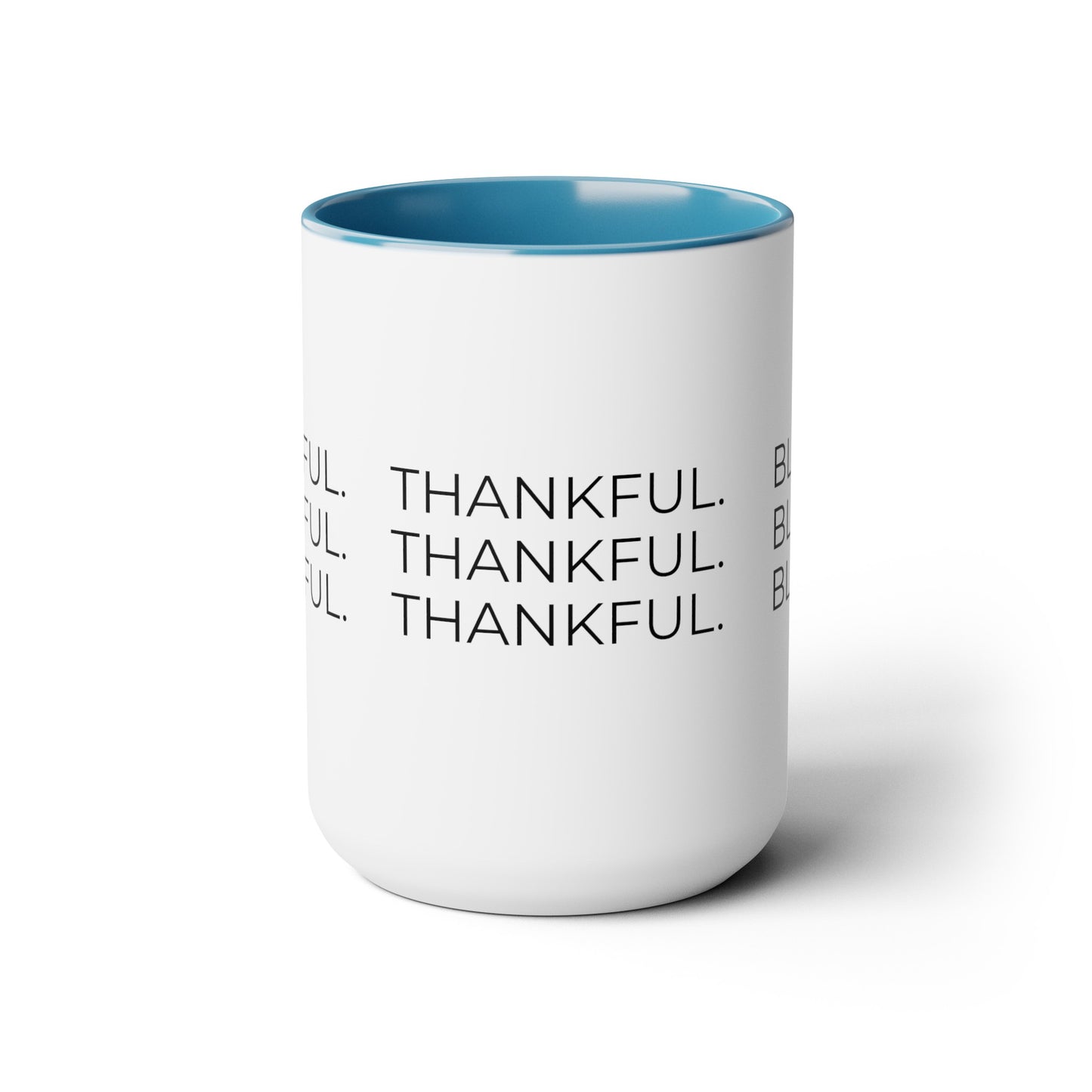 Grateful - Two-Tone XL Coffee Mugs, 15oz Large Mug, Inspirational Coffee Mug, Gift for Women and Men, Gift for Her, Religious Coffee Mug