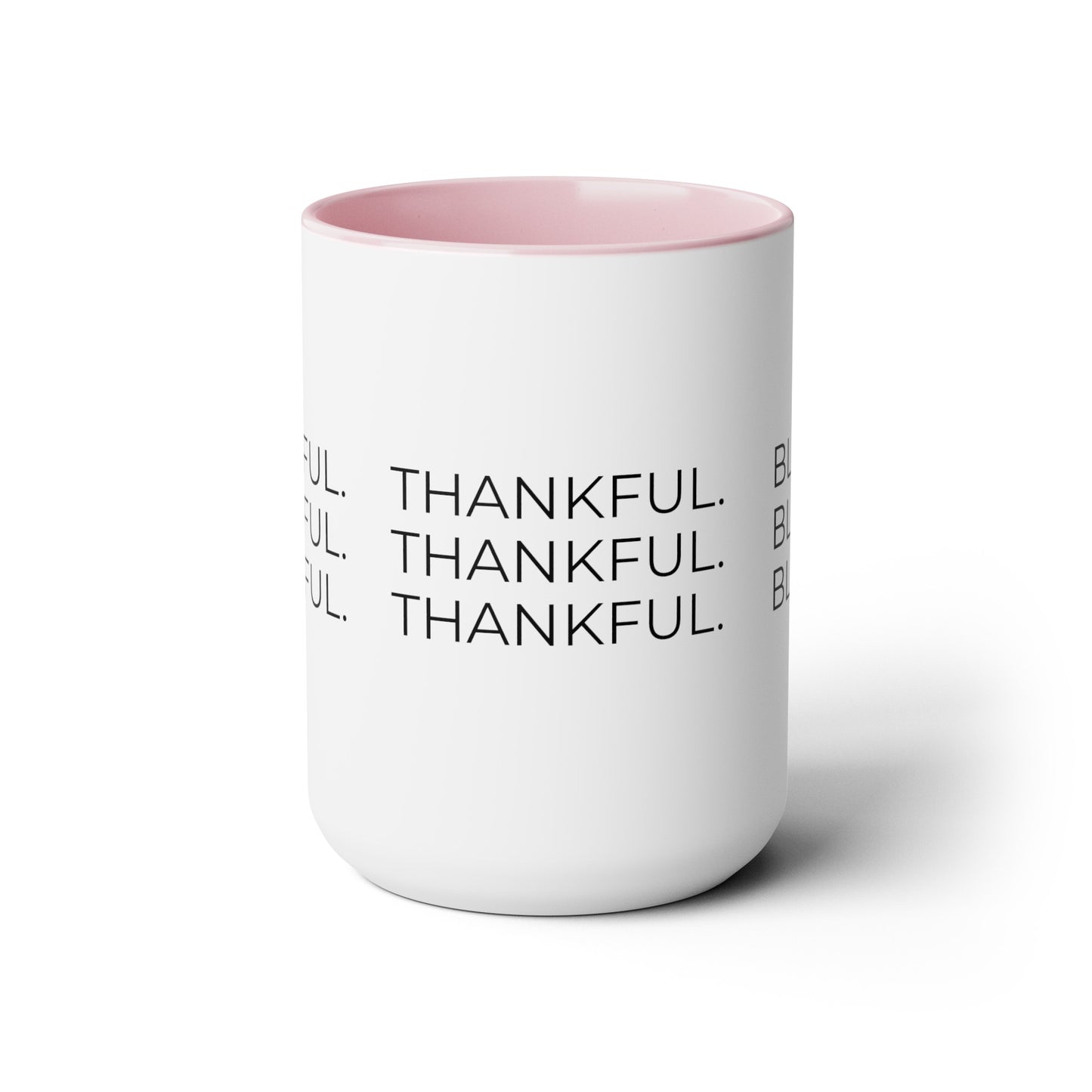 Grateful - Two-Tone XL Coffee Mugs, 15oz Large Mug, Inspirational Coffee Mug, Gift for Women and Men, Gift for Her, Religious Coffee Mug