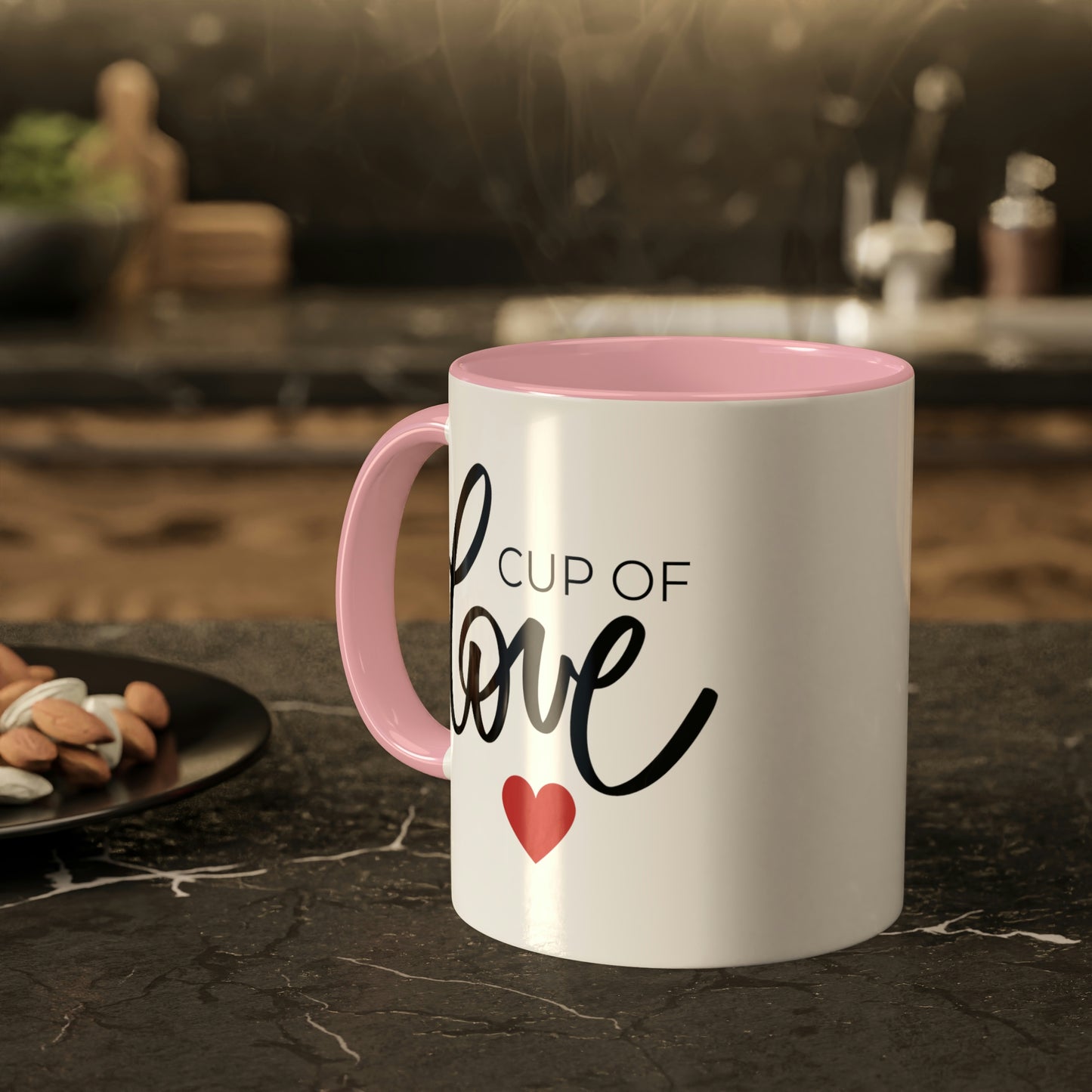 Cup of Love -11oz Coffee Mug - Gift for Mom, Pink Coffee Mug, Mug with Love, Gift for Wife, Mug for Girlfriend, Love You Mug
