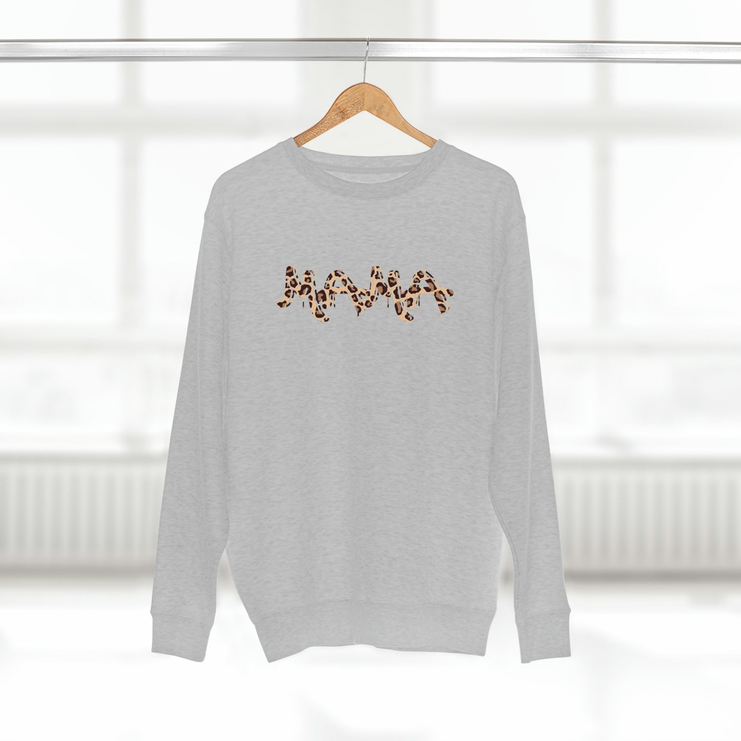 Mama (leopard) - Premium Crewneck Sweatshirt - Gift for Mama, Mother's Day gift, Gift for leopard Lover Mom, Mama Sweatshirt