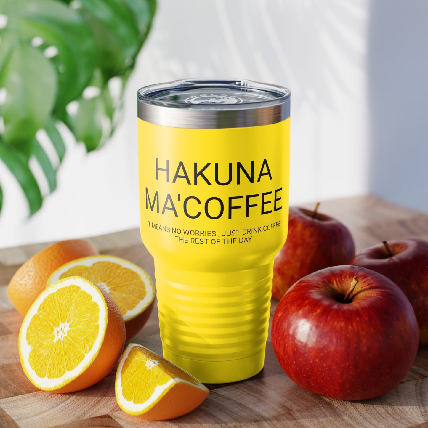 Hakuna Ma'coffee - XL Shatterproof Travel Tumbler, 30oz - Engraved Tumbler, Funny Mug Gift, Funny Travel Mug, Funny Tumbler Gift, Gift for Friends, Adult Tumbler Gift