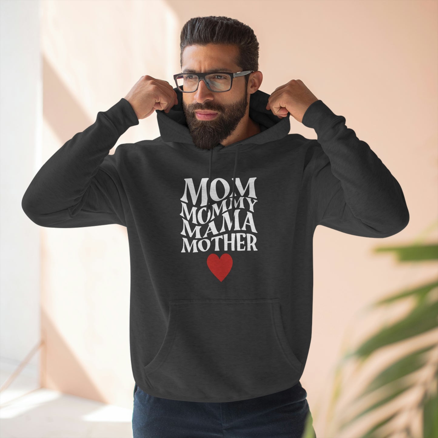 Mom, Mommy, Mama Mother (black) - Unisex Premium Pullover Hoodie - Mother's Day Gift, Novelty Hoodie for Mom