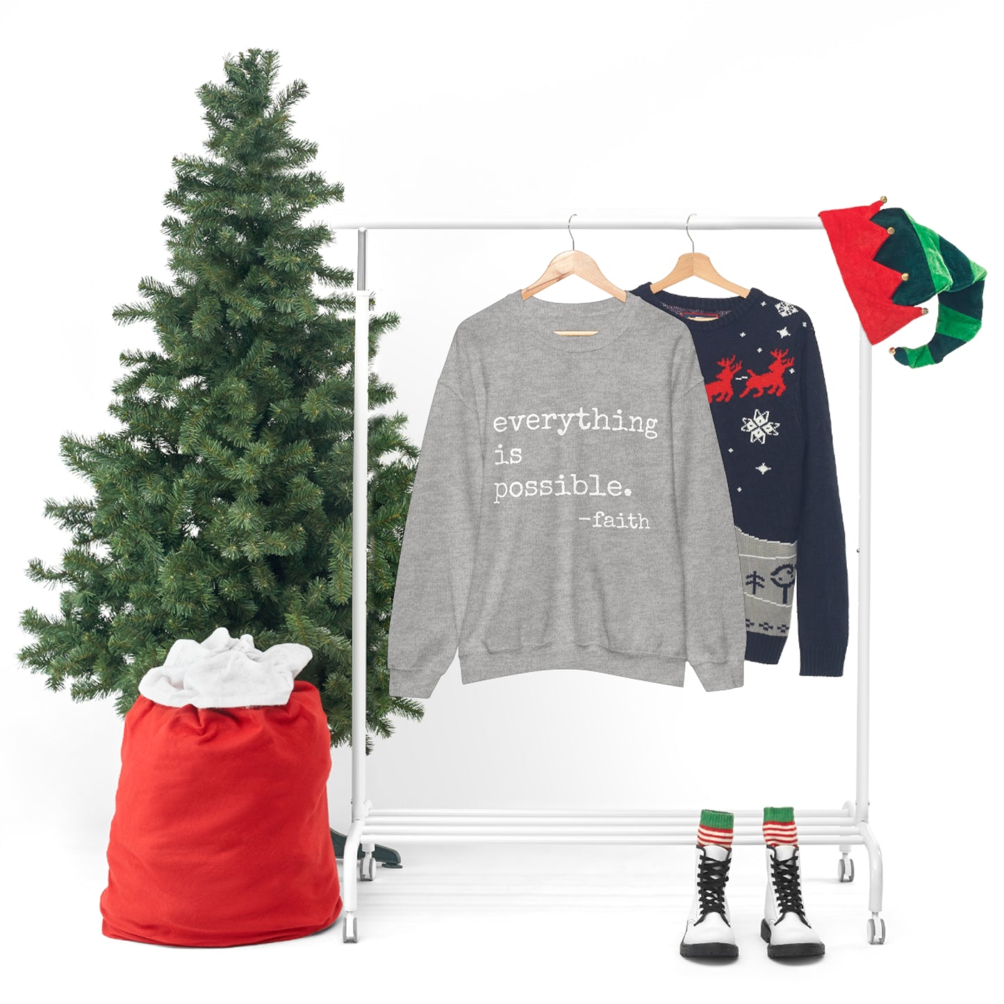 Everything is Possible - Heavy Blend Crewneck Sweatshirt - Motivational Message, Gift for Daughter or Mom or Friend, Streetwear