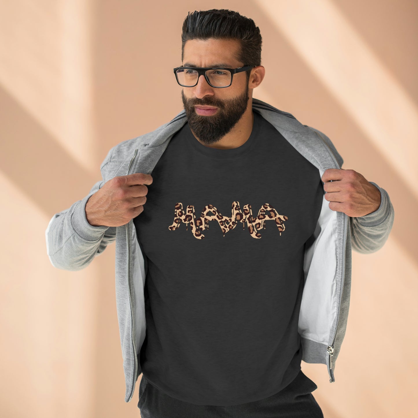 Mama (leopard) - Premium Crewneck Sweatshirt - Gift for Mama, Mother's Day gift, Gift for leopard Lover Mom, Mama Sweatshirt
