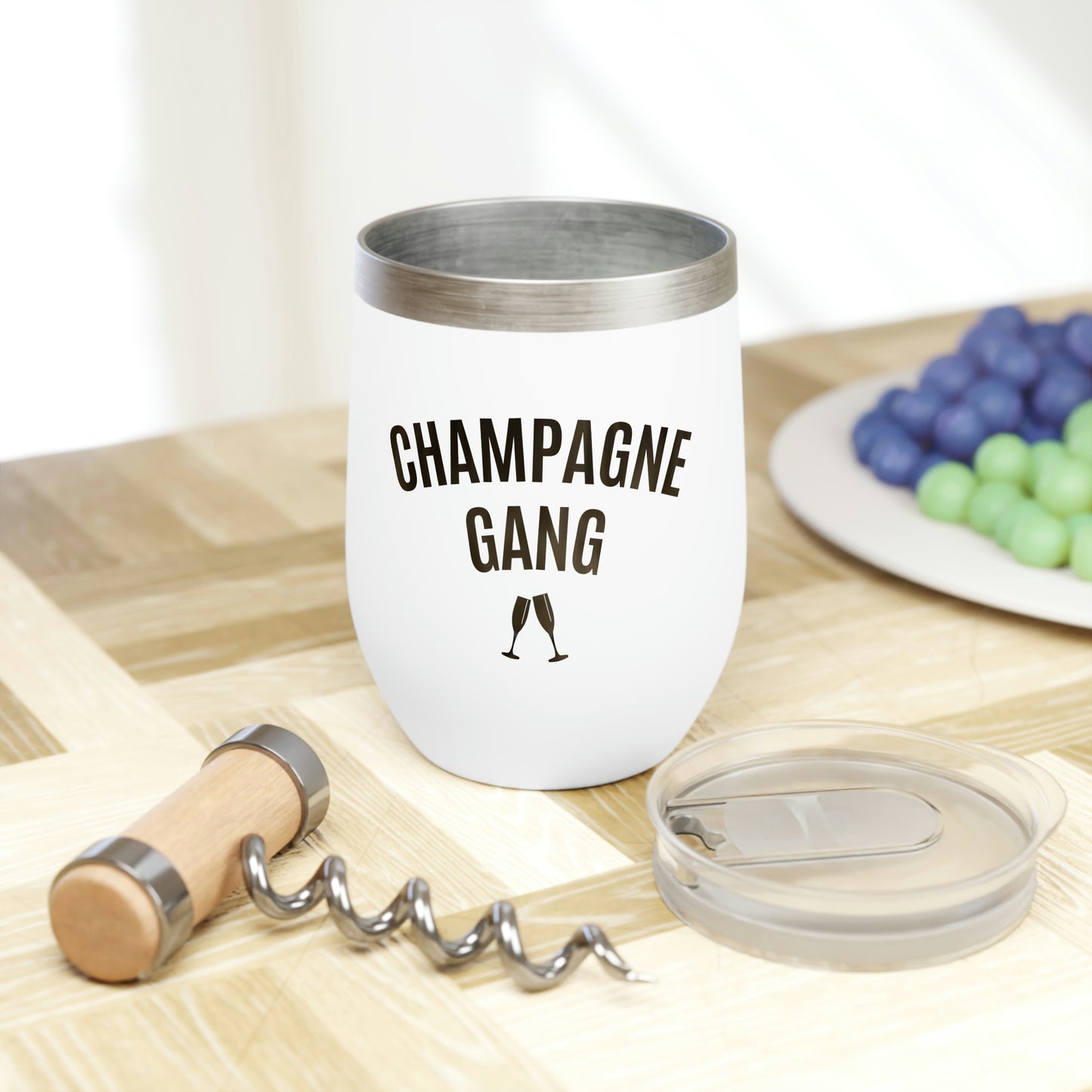 Champagne Gang - 12oz Alcohol Tumbler, Adult Beverage Tumbler, Funny Gag Gift, Insulated Cup for Alcohol