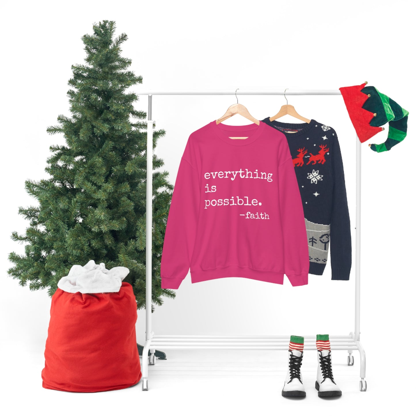 Everything is Possible - Heavy Blend Crewneck Sweatshirt - Motivational Message, Gift for Daughter or Mom or Friend, Streetwear