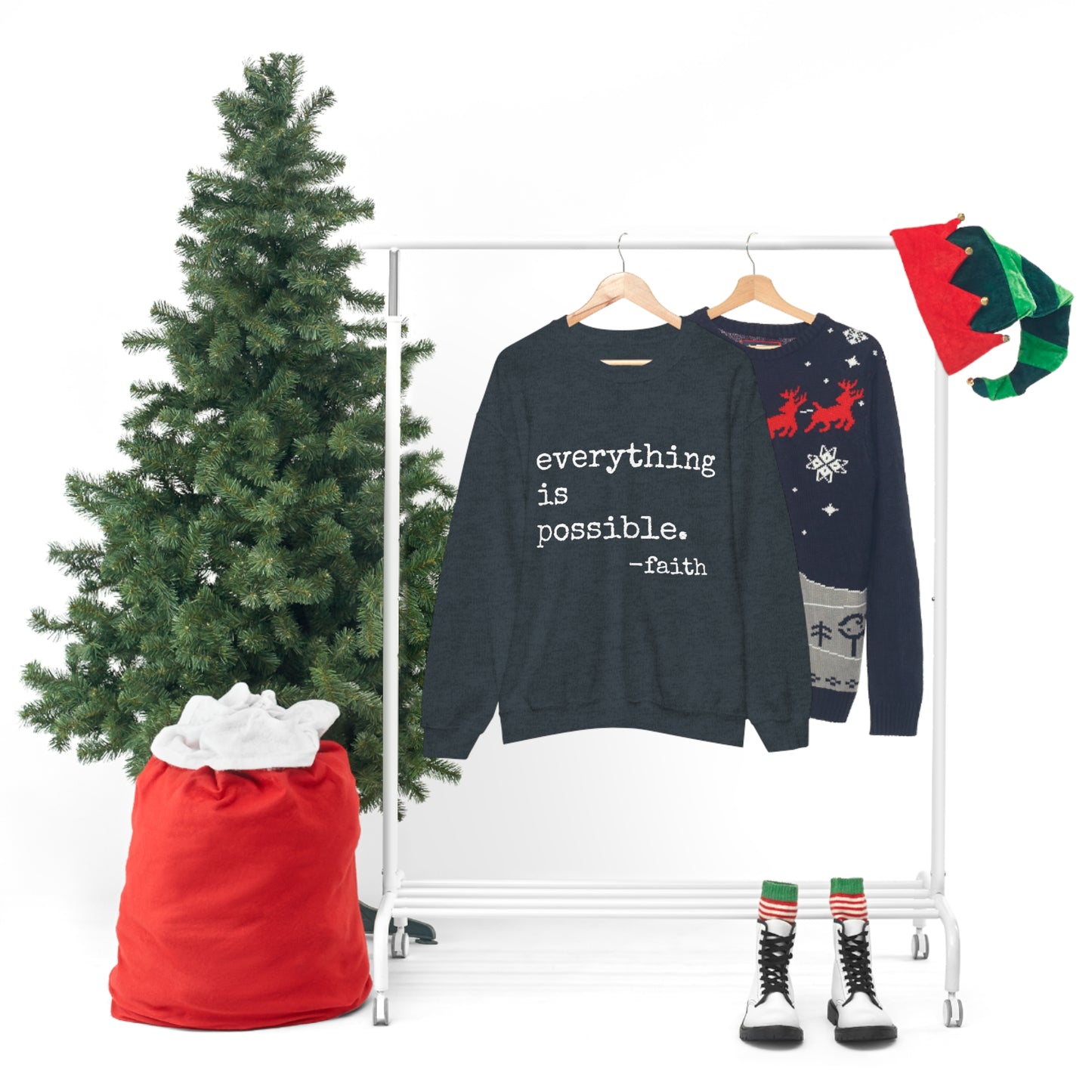 Everything is Possible - Heavy Blend Crewneck Sweatshirt - Motivational Message, Gift for Daughter or Mom or Friend, Streetwear
