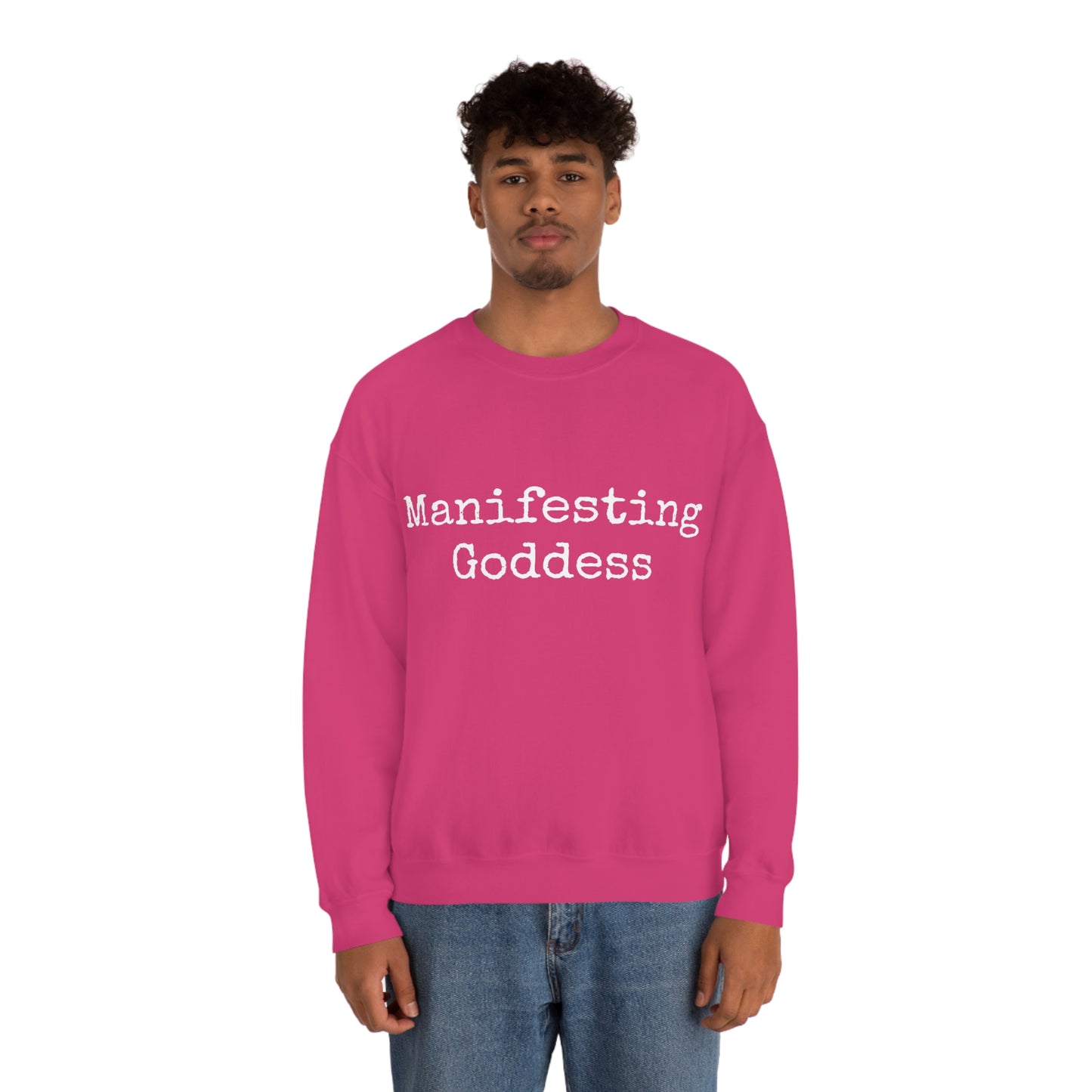 Manifesting Goddess - Heavy Blend Crewneck Sweatshirt - Inspirational Message, Novelty Sweatshirt, Gift Idea, Streetwear Sweatshirt Hoodie