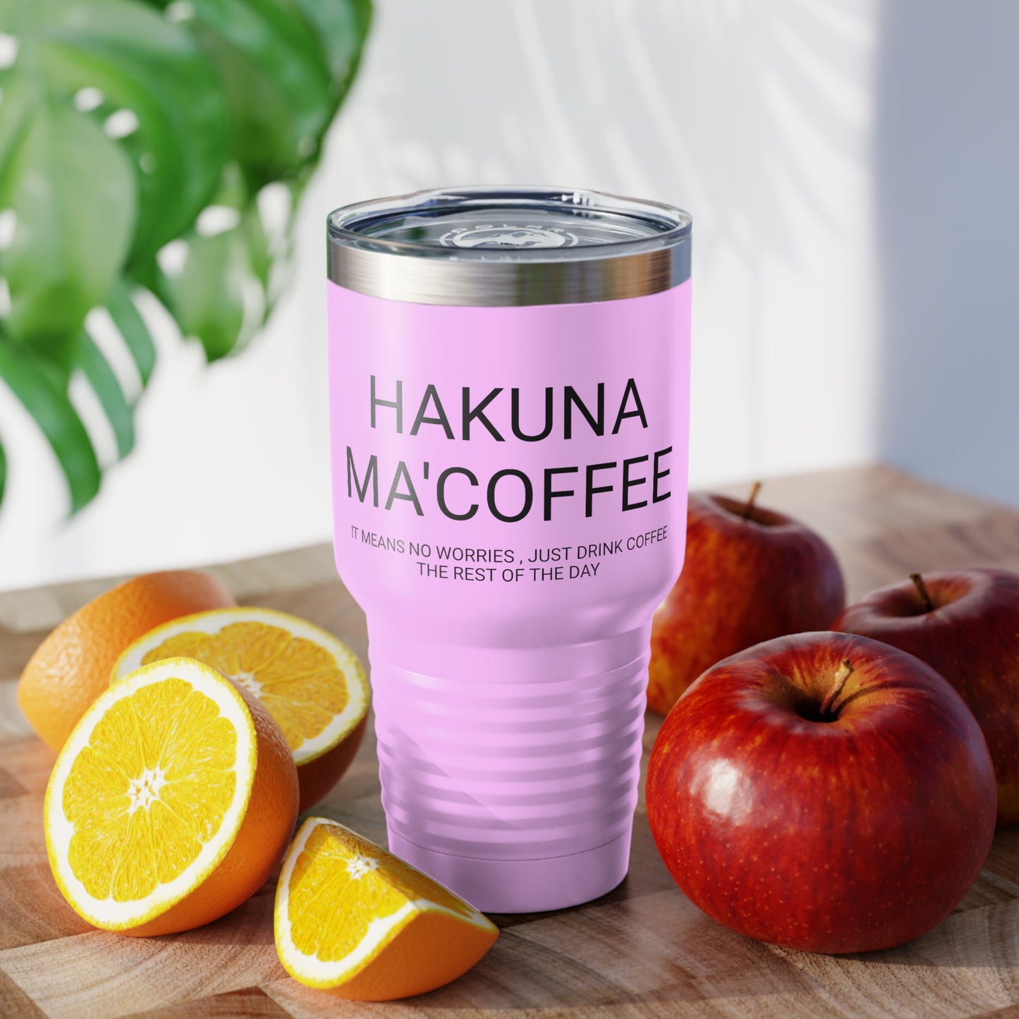 Hakuna Ma'coffee - XL Shatterproof Travel Tumbler, 30oz - Engraved Tumbler, Funny Mug Gift, Funny Travel Mug, Funny Tumbler Gift, Gift for Friends, Adult Tumbler Gift