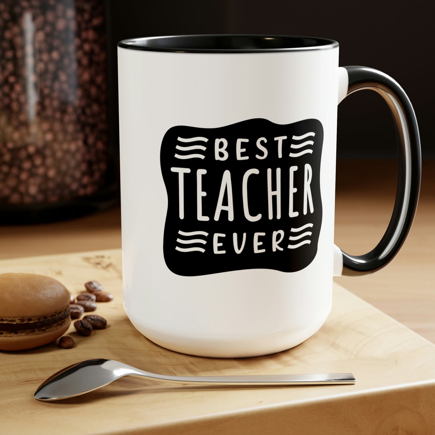 Best Teacher Ever (blck) - 15oz Coffee Mug, Favorite Teacher, Best Teacher, Gift for Teachers Week, Pink Mug for Teacher