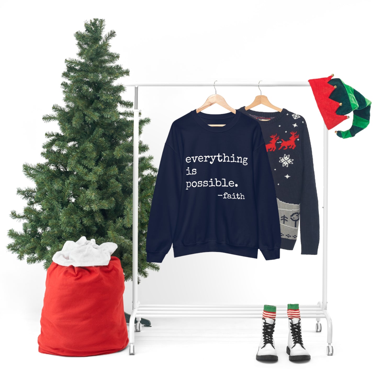 Everything is Possible - Heavy Blend Crewneck Sweatshirt - Motivational Message, Gift for Daughter or Mom or Friend, Streetwear