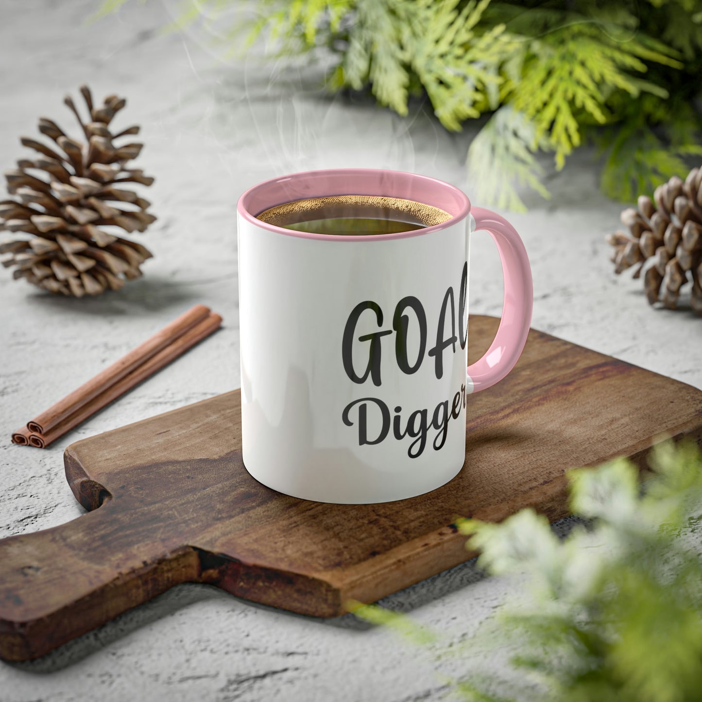 Goal Digger -11oz Coffee Mug - Mug for Ambition, Pink Coffee Mug for Coffee Lover, Mug for Goals, Gift for Boss