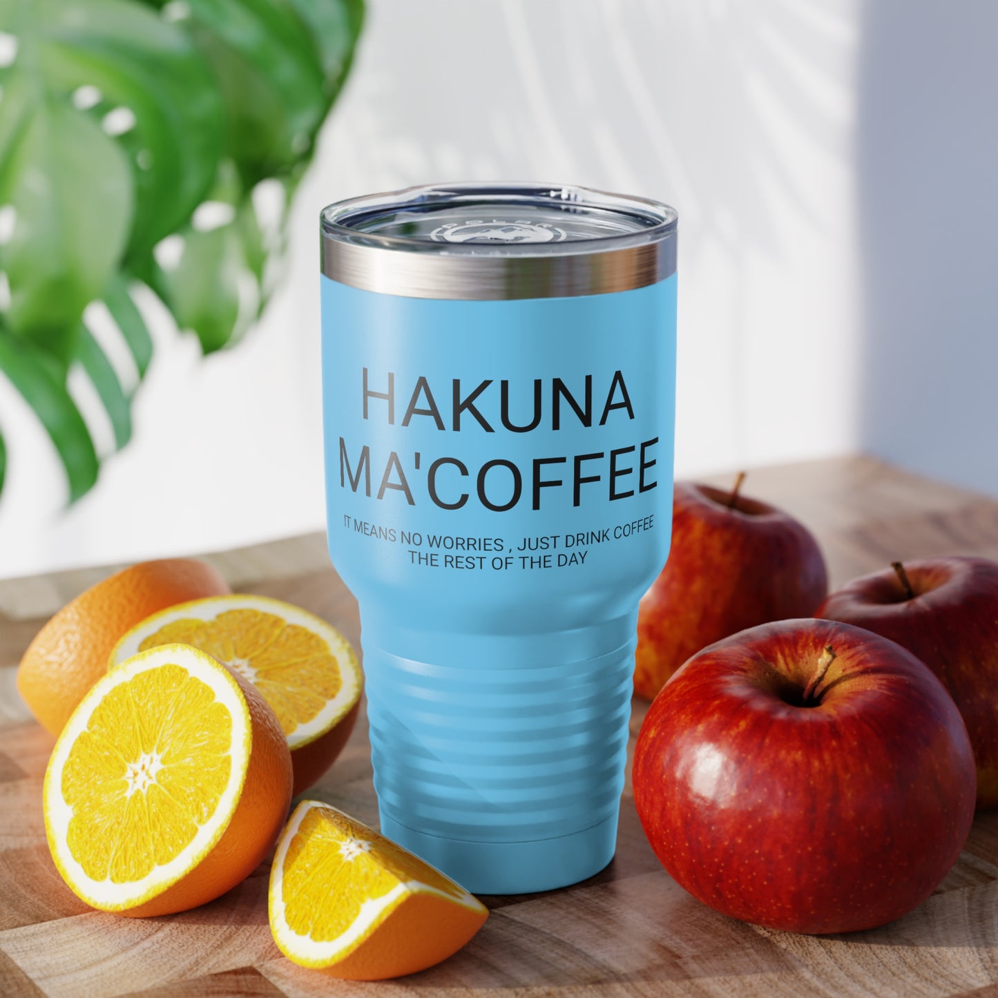 Hakuna Ma'coffee - XL Shatterproof Travel Tumbler, 30oz - Engraved Tumbler, Funny Mug Gift, Funny Travel Mug, Funny Tumbler Gift, Gift for Friends, Adult Tumbler Gift