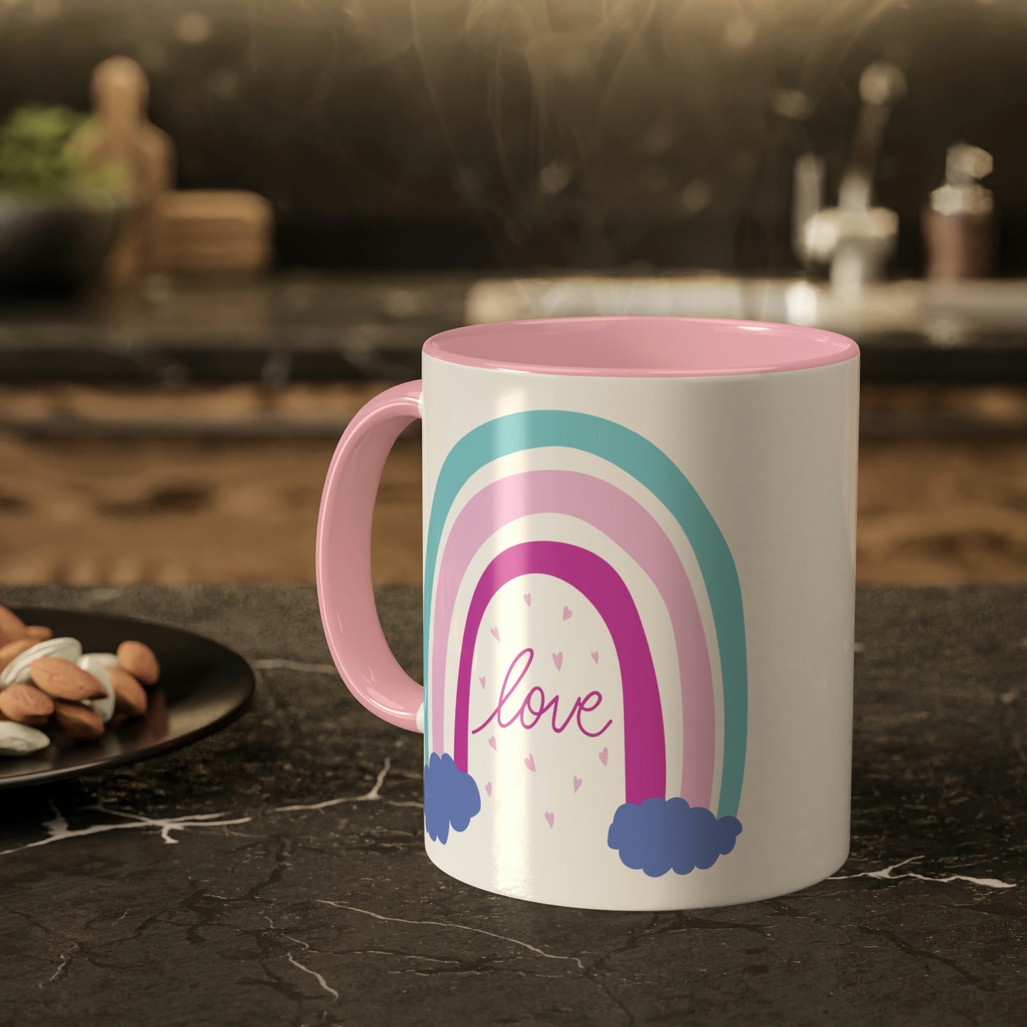 Rainbow Love - 11oz Coffee Mug, Novelty Mug, Gift for your Girlfriends, Valentines Gift, Rainbow Coffee Cup