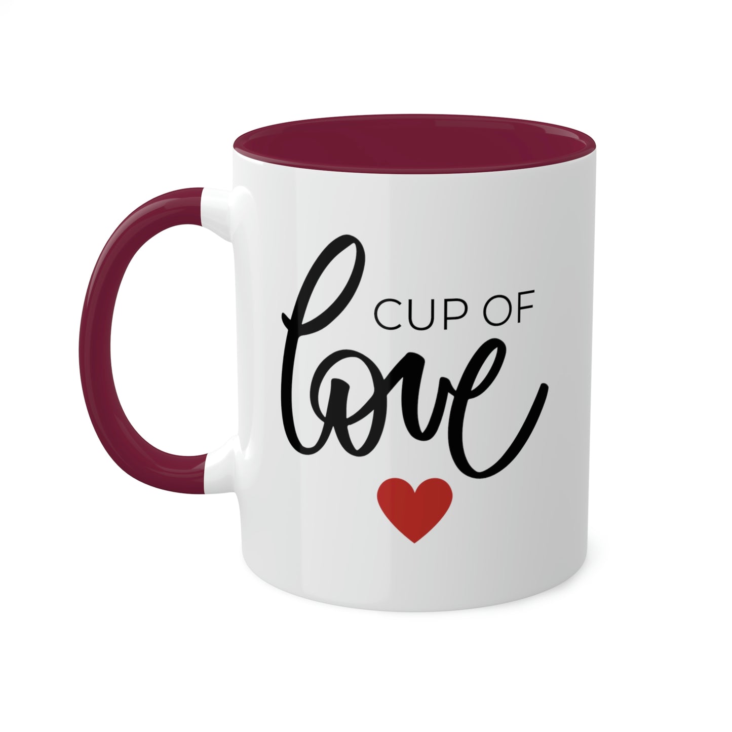 Cup of Love -11oz Coffee Mug - Gift for Mom, Pink Coffee Mug, Mug with Love, Gift for Wife, Mug for Girlfriend, Love You Mug