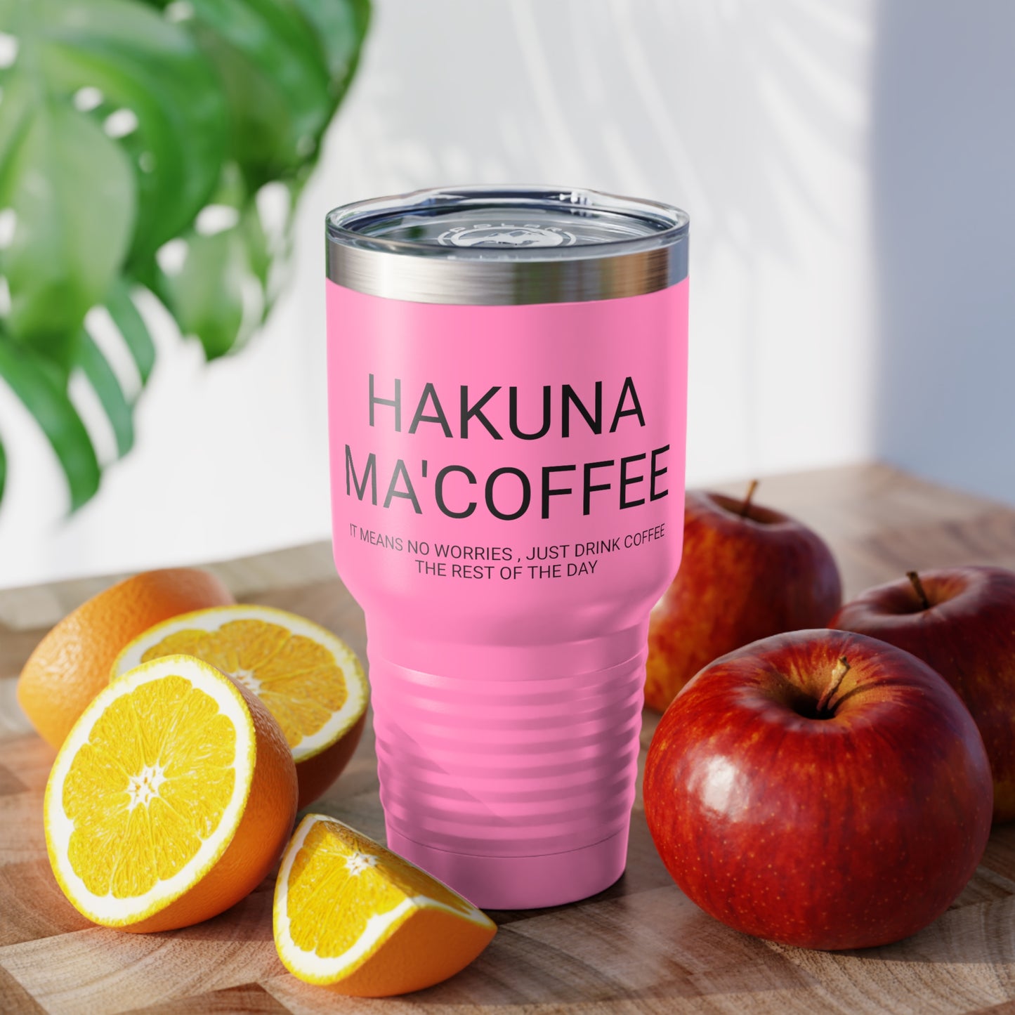 Hakuna Ma'coffee - XL Shatterproof Travel Tumbler, 30oz - Engraved Tumbler, Funny Mug Gift, Funny Travel Mug, Funny Tumbler Gift, Gift for Friends, Adult Tumbler Gift