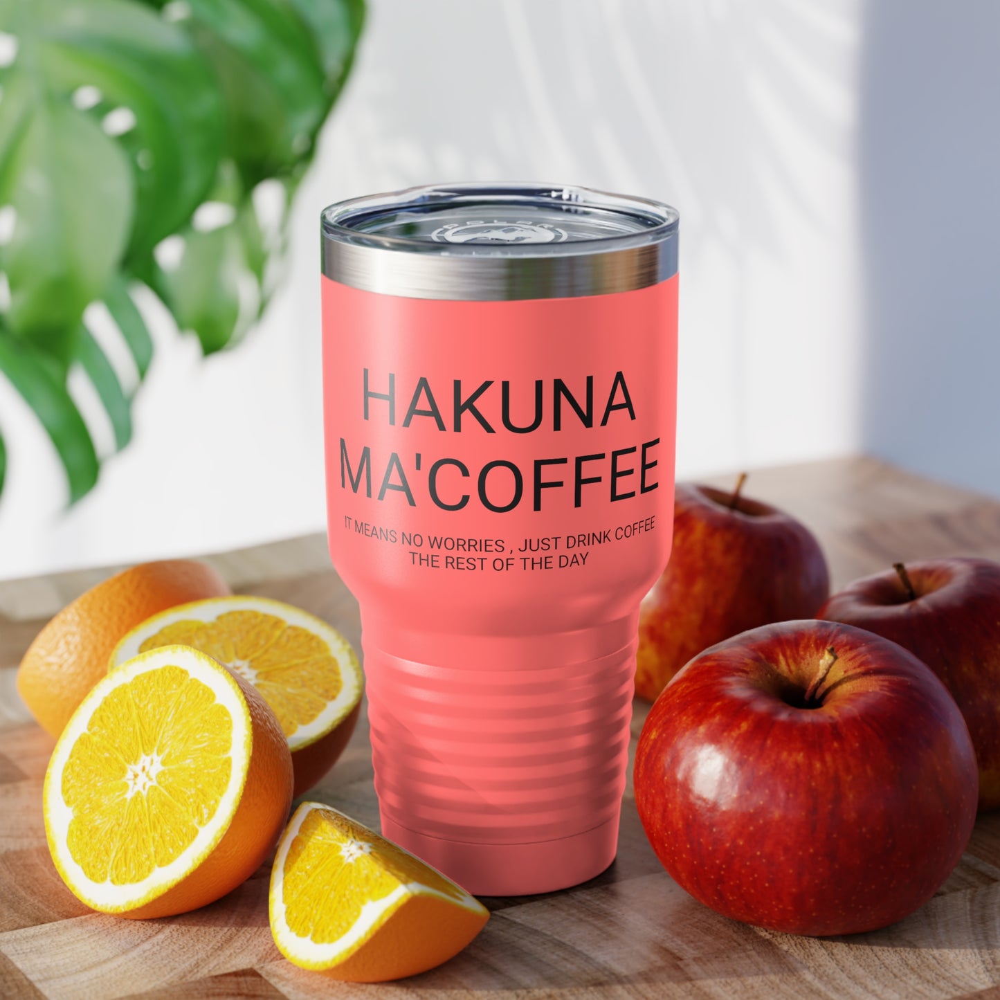 Hakuna Ma'coffee - XL Shatterproof Travel Tumbler, 30oz - Engraved Tumbler, Funny Mug Gift, Funny Travel Mug, Funny Tumbler Gift, Gift for Friends, Adult Tumbler Gift