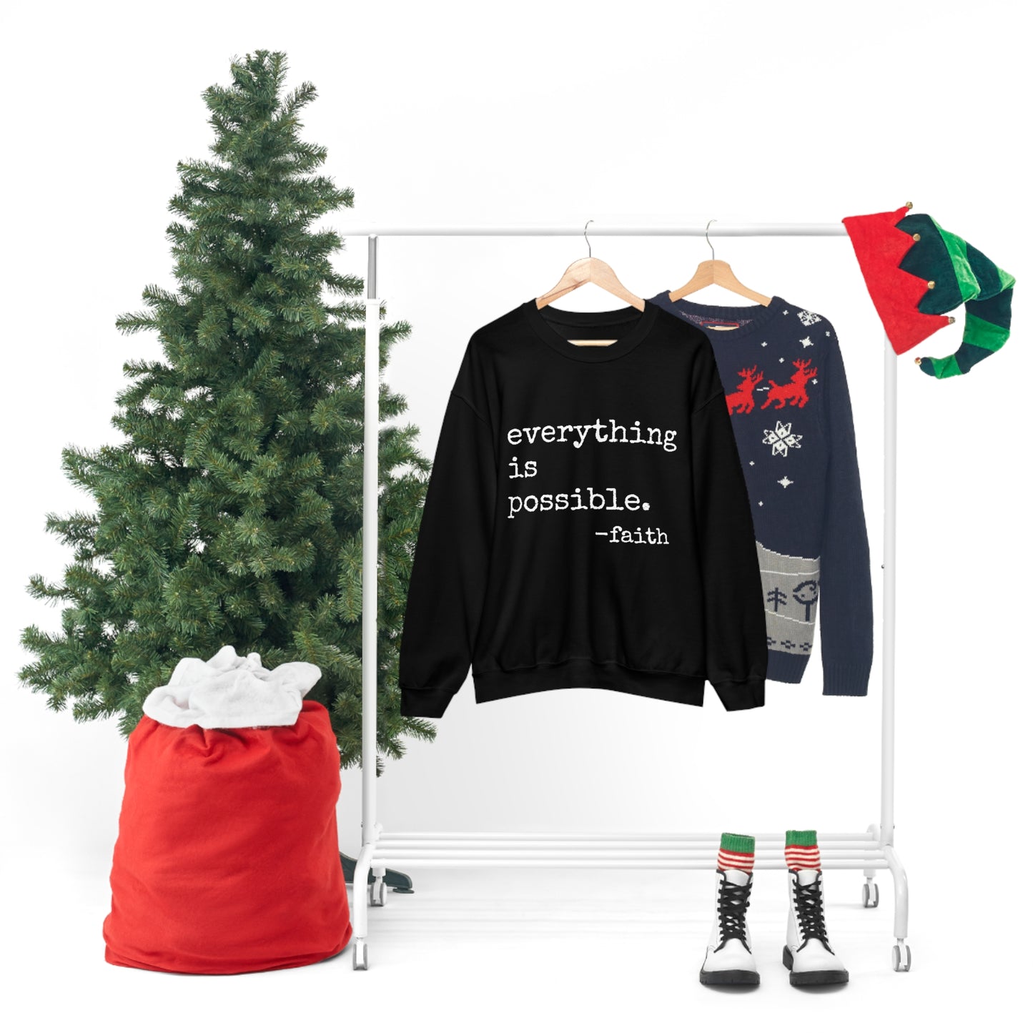 Everything is Possible - Heavy Blend Crewneck Sweatshirt - Motivational Message, Gift for Daughter or Mom or Friend, Streetwear