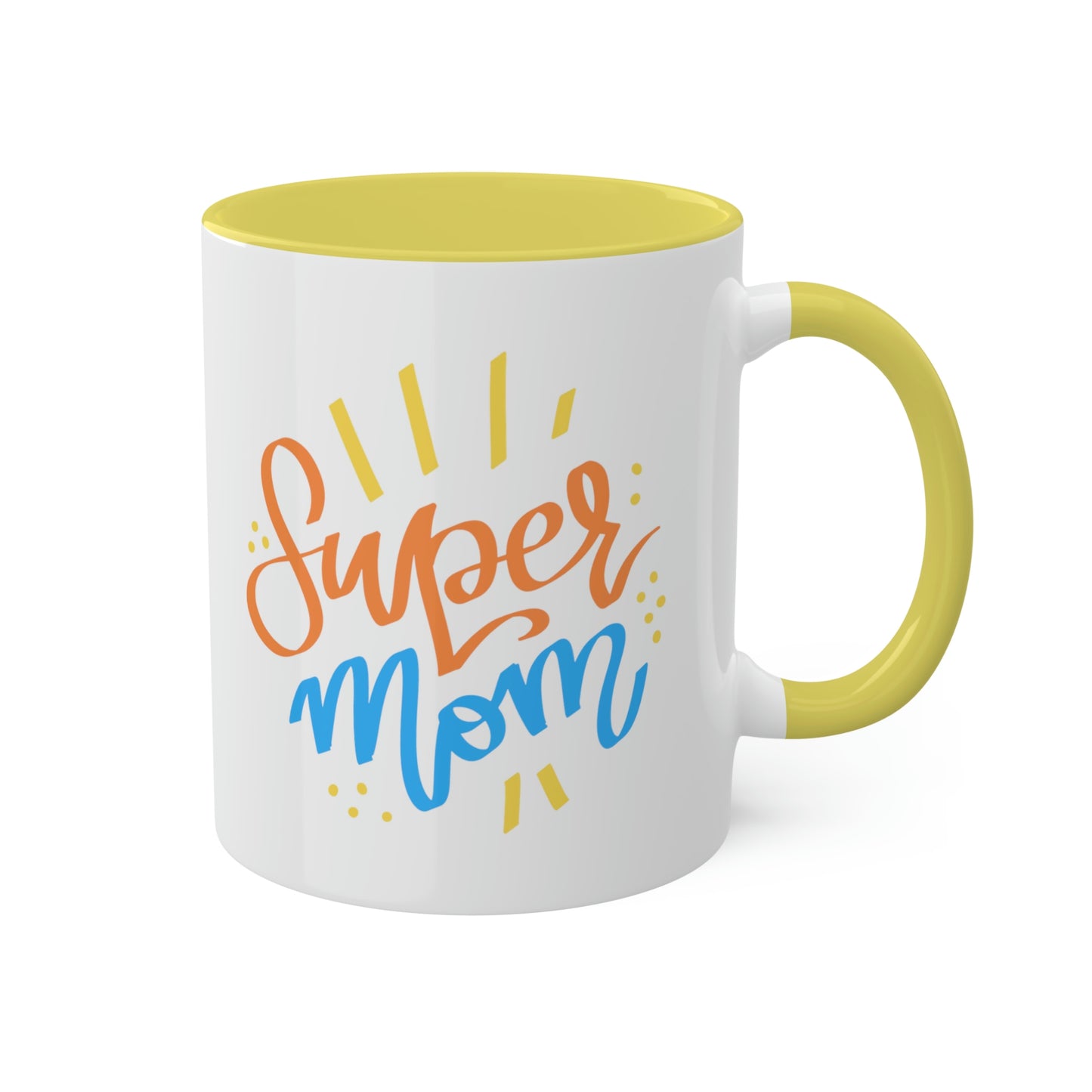Super Mom (yellow) -11oz Coffee Mug - Mug for Mom, Mug for Coffee Lover, Mug for Best Mom, Gift for Super Mom, Gift for Wife