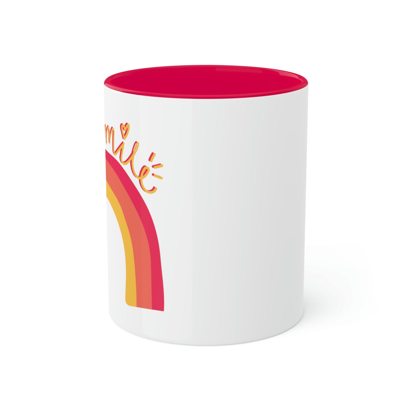 Smile - 11oz Coffee Mug, Novelty Mug, Gift for your Girlfriends, Good Vibes Gift, Sunshine Rainbow Coffee Cup