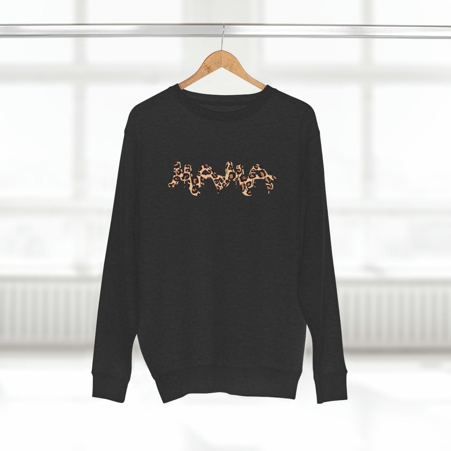 Mama (leopard) - Premium Crewneck Sweatshirt - Gift for Mama, Mother's Day gift, Gift for leopard Lover Mom, Mama Sweatshirt