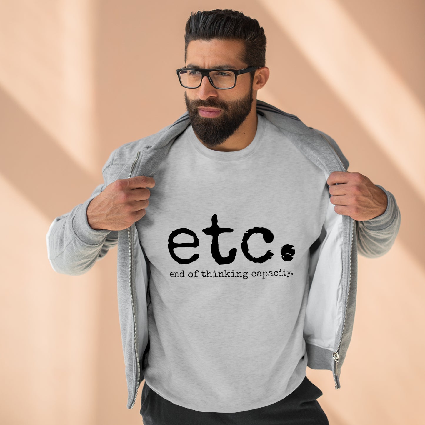 etc. - Unisex Premium Crewneck Sweatshirt - Gift for Her or Him, Funny Novelty Sweatshirt, Funny Gift Idea, Streetwear Sweatshirt