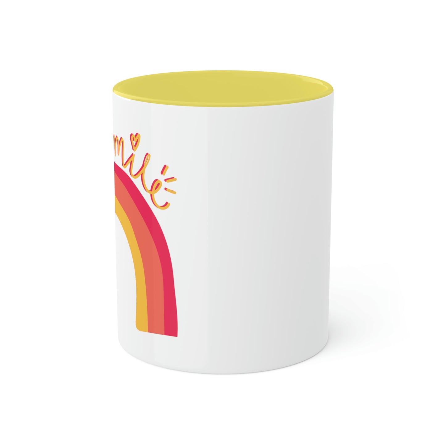 Smile - 11oz Coffee Mug, Novelty Mug, Gift for your Girlfriends, Good Vibes Gift, Sunshine Rainbow Coffee Cup