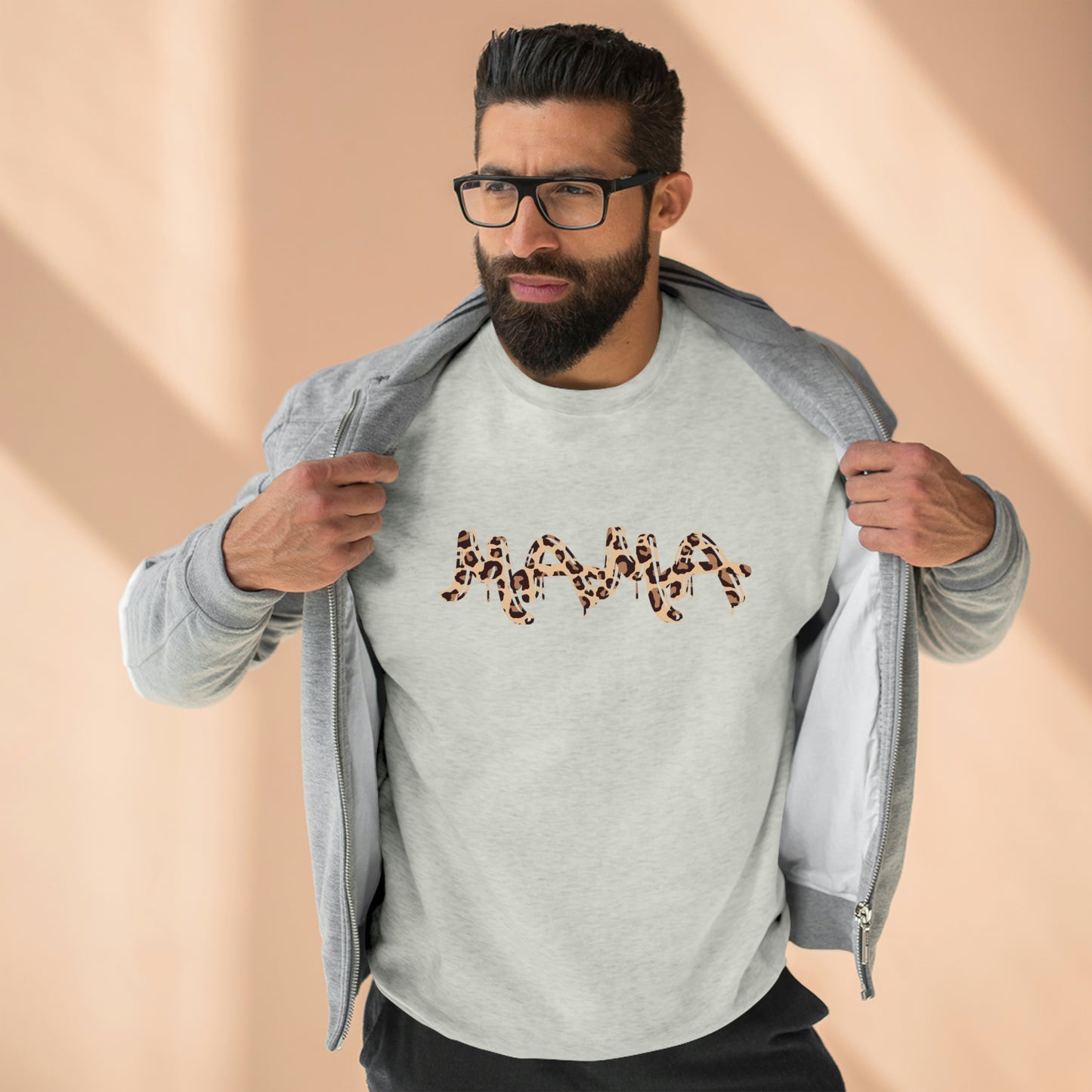 Mama (leopard) - Premium Crewneck Sweatshirt - Gift for Mama, Mother's Day gift, Gift for leopard Lover Mom, Mama Sweatshirt