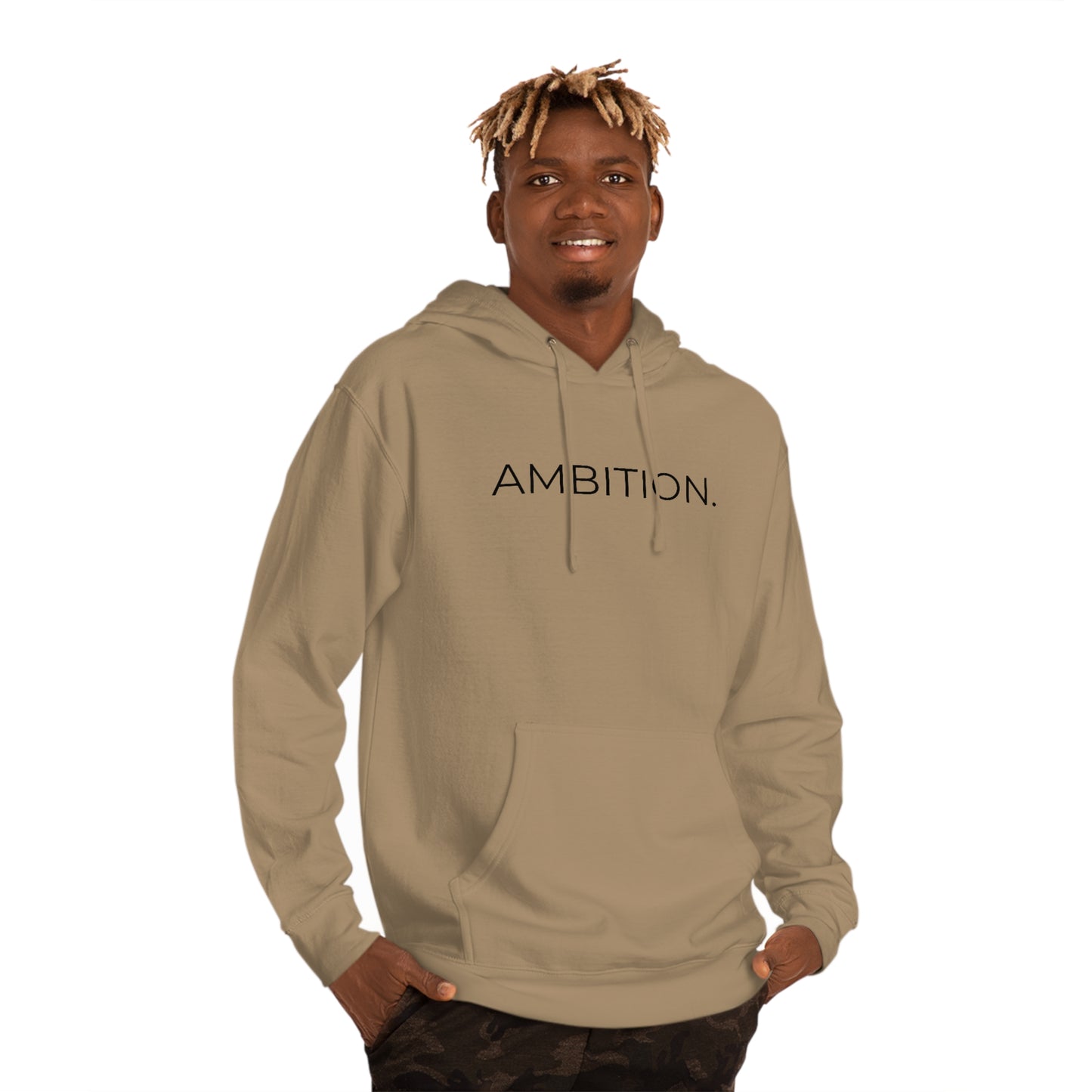 Ambition. - Unisex Hooded Sweatshirt - Motivational Message, Novelty Sweatshirt, Gift Idea, Streetwear Sweatshirt Hoodie