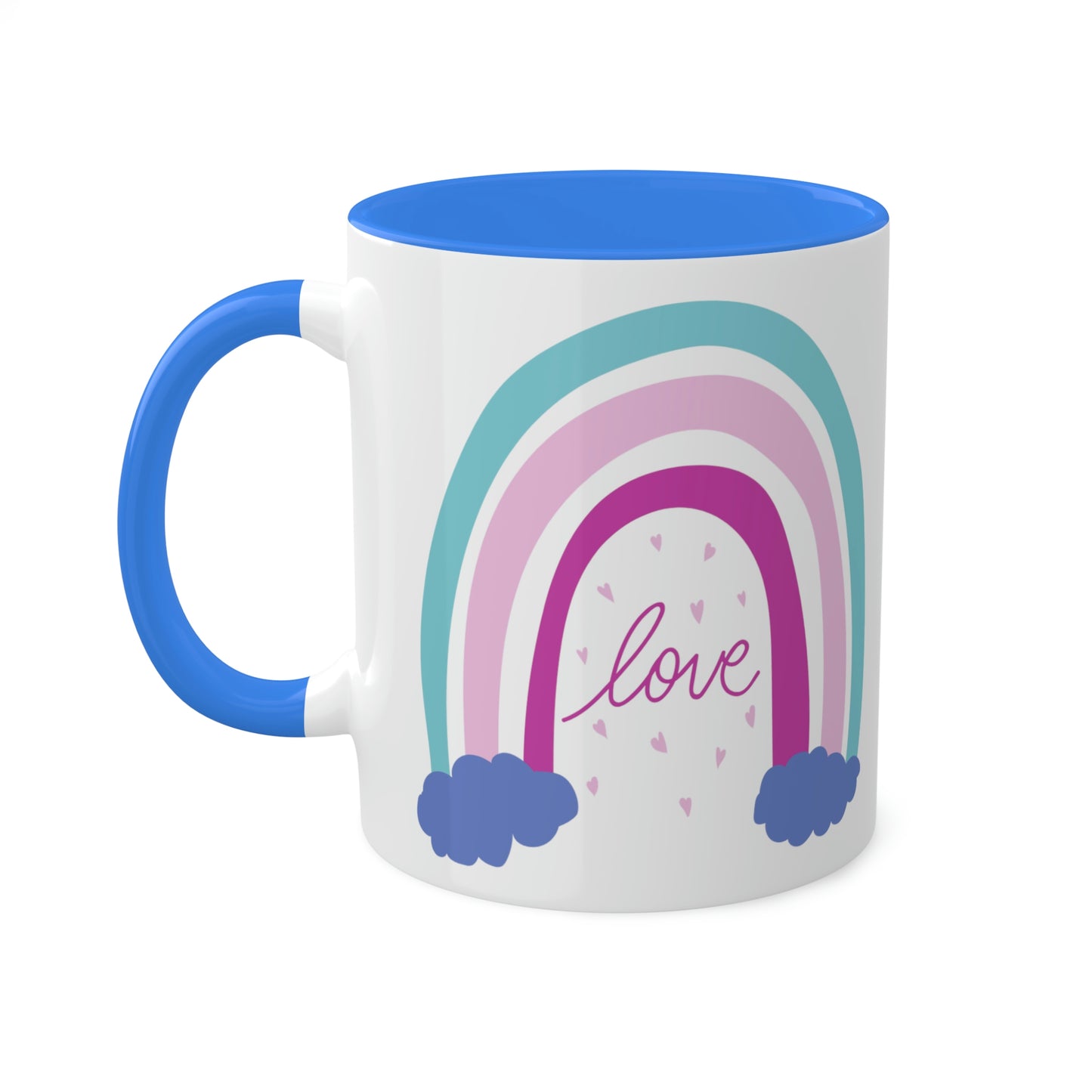 Rainbow Love - 11oz Coffee Mug, Novelty Mug, Gift for your Girlfriends, Valentines Gift, Rainbow Coffee Cup