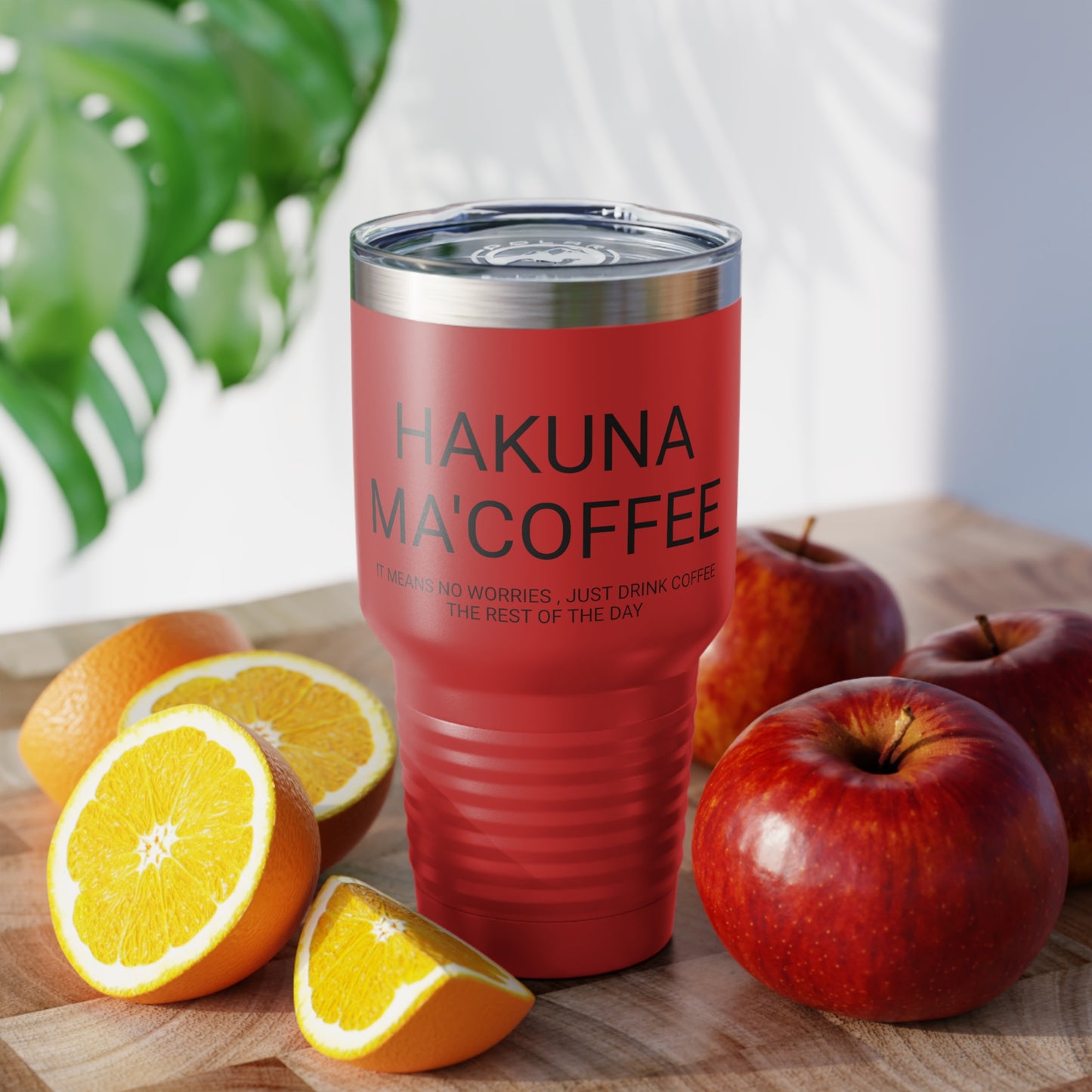 Hakuna Ma'coffee - XL Shatterproof Travel Tumbler, 30oz - Engraved Tumbler, Funny Mug Gift, Funny Travel Mug, Funny Tumbler Gift, Gift for Friends, Adult Tumbler Gift