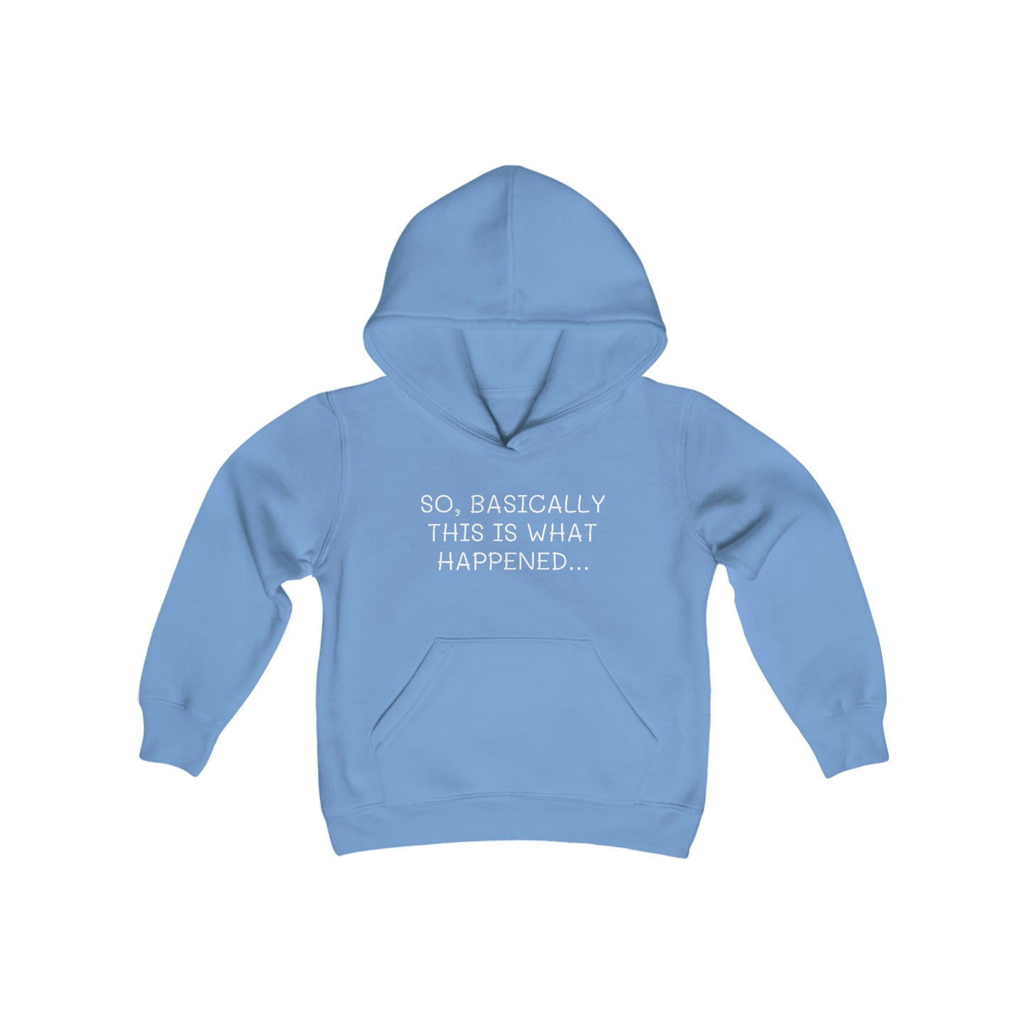 So Basically This Is What Happened - Big Kid - Youth Heavy Blend Hooded Sweatshirt Funny gift for Kids, Funny Streetwear Hoodie