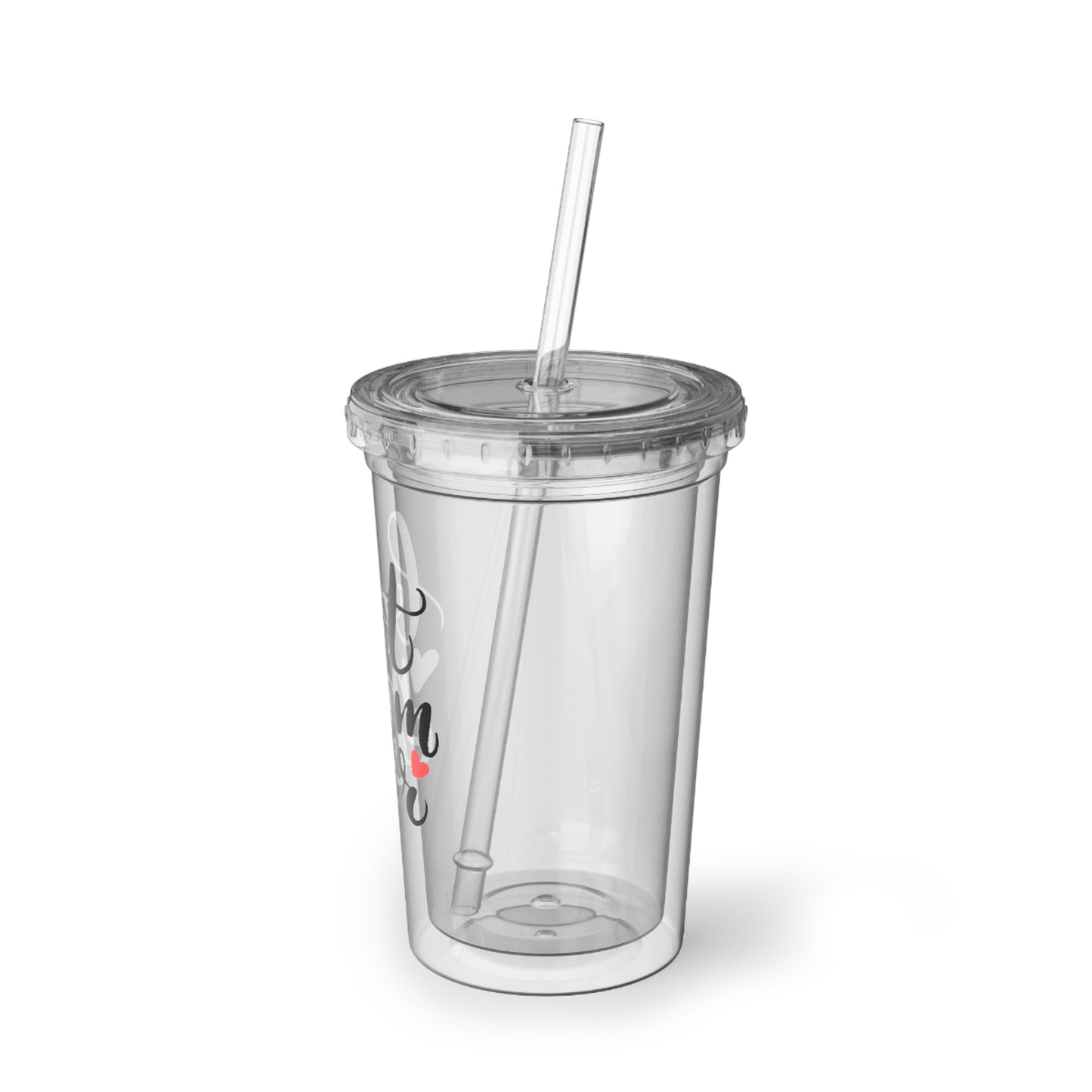 Best Mom Ever - 16oz Acrylic Cup - Clear Plastic Tumbler with Straw, Reusable Travel Ice Coffee Mug, Double Wall Insulated Tumbler With Straw And Lid