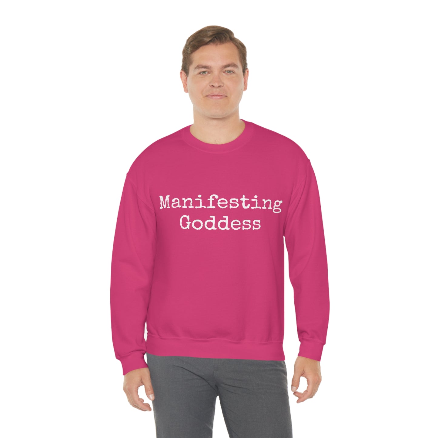 Manifesting Goddess - Heavy Blend Crewneck Sweatshirt - Inspirational Message, Novelty Sweatshirt, Gift Idea, Streetwear Sweatshirt Hoodie