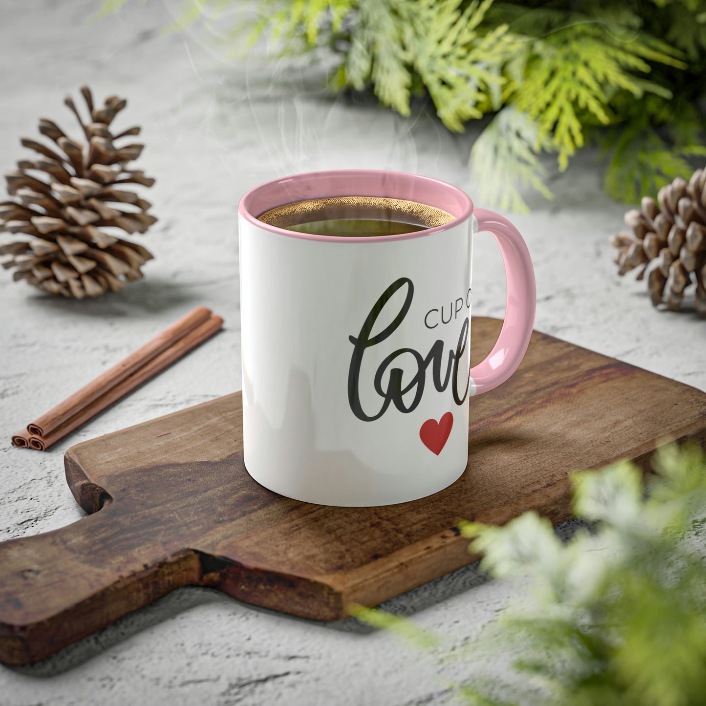 Cup of Love -11oz Coffee Mug - Gift for Mom, Pink Coffee Mug, Mug with Love, Gift for Wife, Mug for Girlfriend, Love You Mug