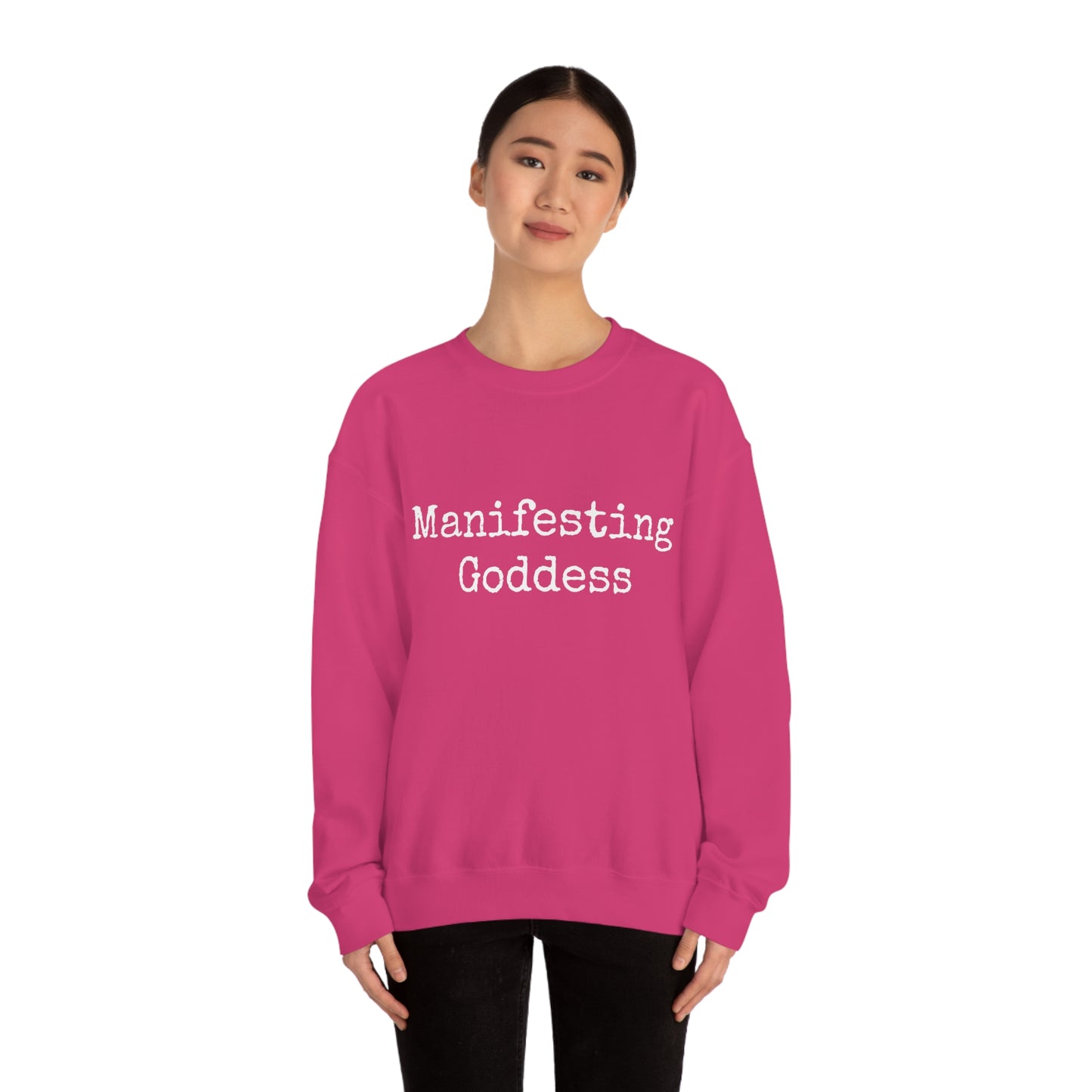 Manifesting Goddess - Heavy Blend Crewneck Sweatshirt - Inspirational Message, Novelty Sweatshirt, Gift Idea, Streetwear Sweatshirt Hoodie