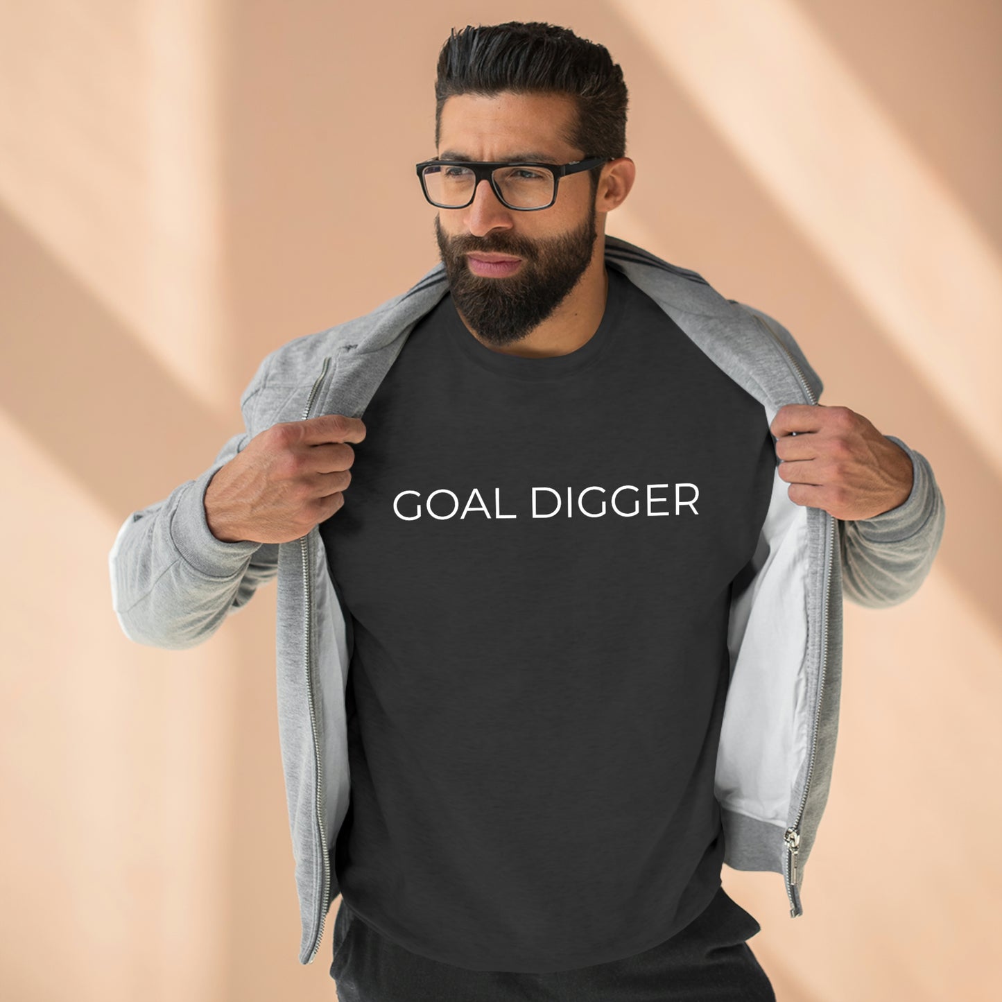 Goal Digger - Premium Crewneck Sweatshirt - Inspirational Message, Motivational Message, Streetwear Sweatshirt Hoodie